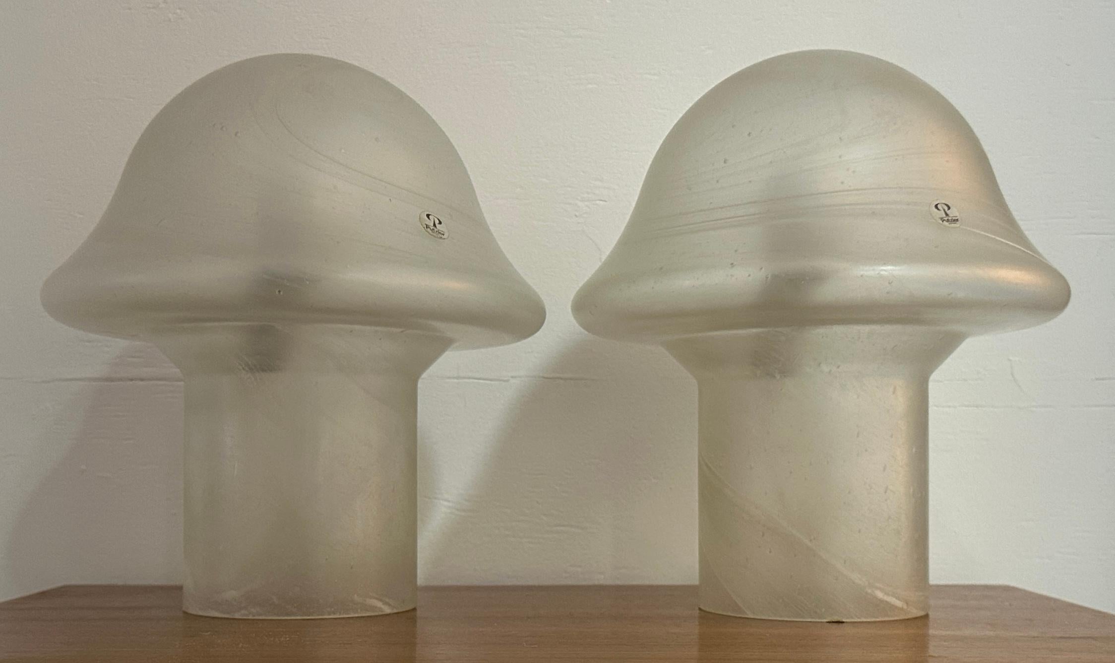 Paire de lampes de table champignons grises et tourbillonnantes Peill & Putzler des années 1970 en vente 6
