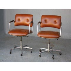 Pair of Vintage 1970's Tubular Armchairs