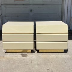 Pair of Vintage 1980s Postmodern Lacquered Nightstands
