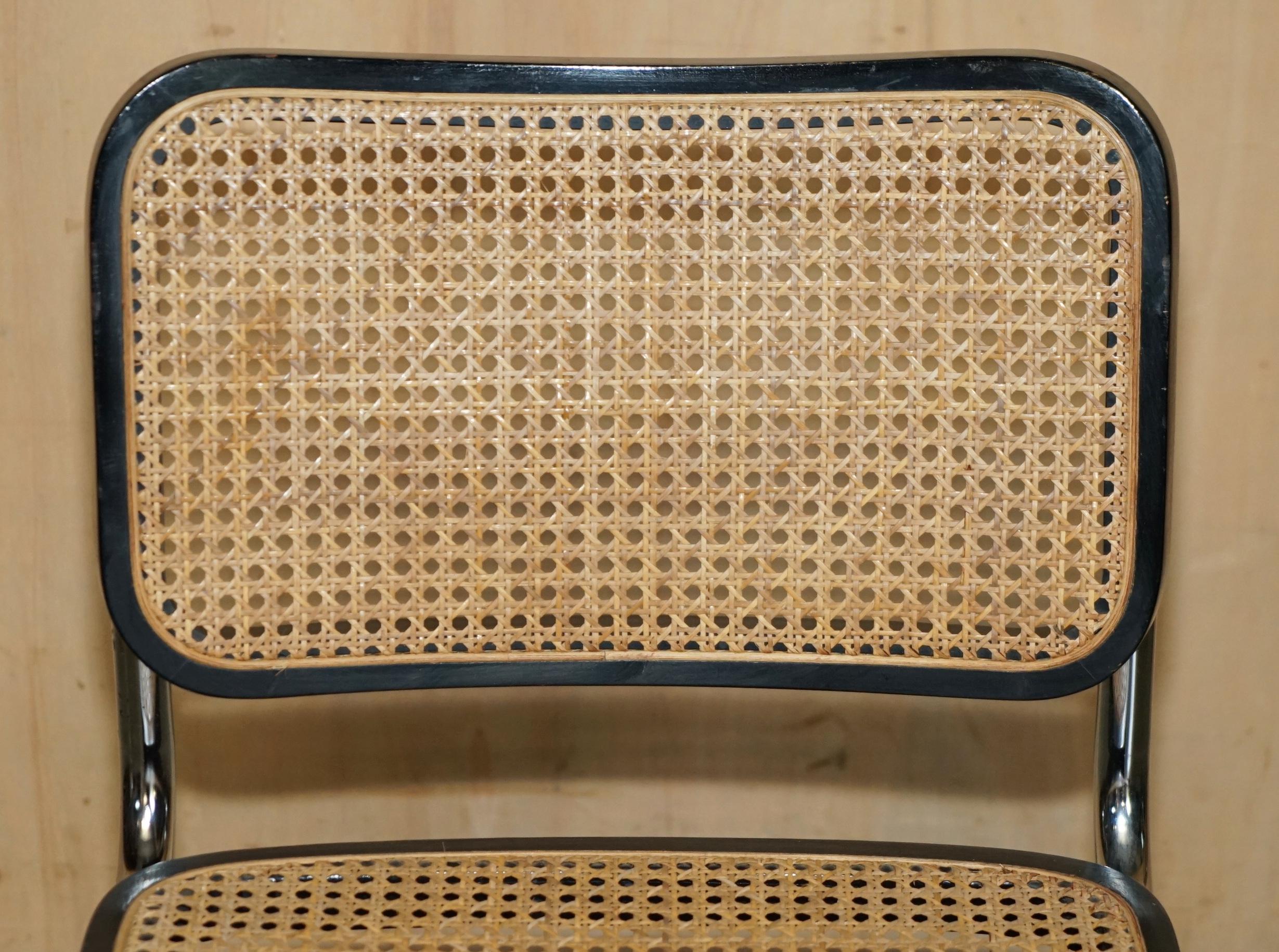 Pärchen VINTAGE 1987 MADE IN ITALY STAMPED MARCEL BREUER CESCA KNOLL B32 CHAIRs (20. Jahrhundert) im Angebot