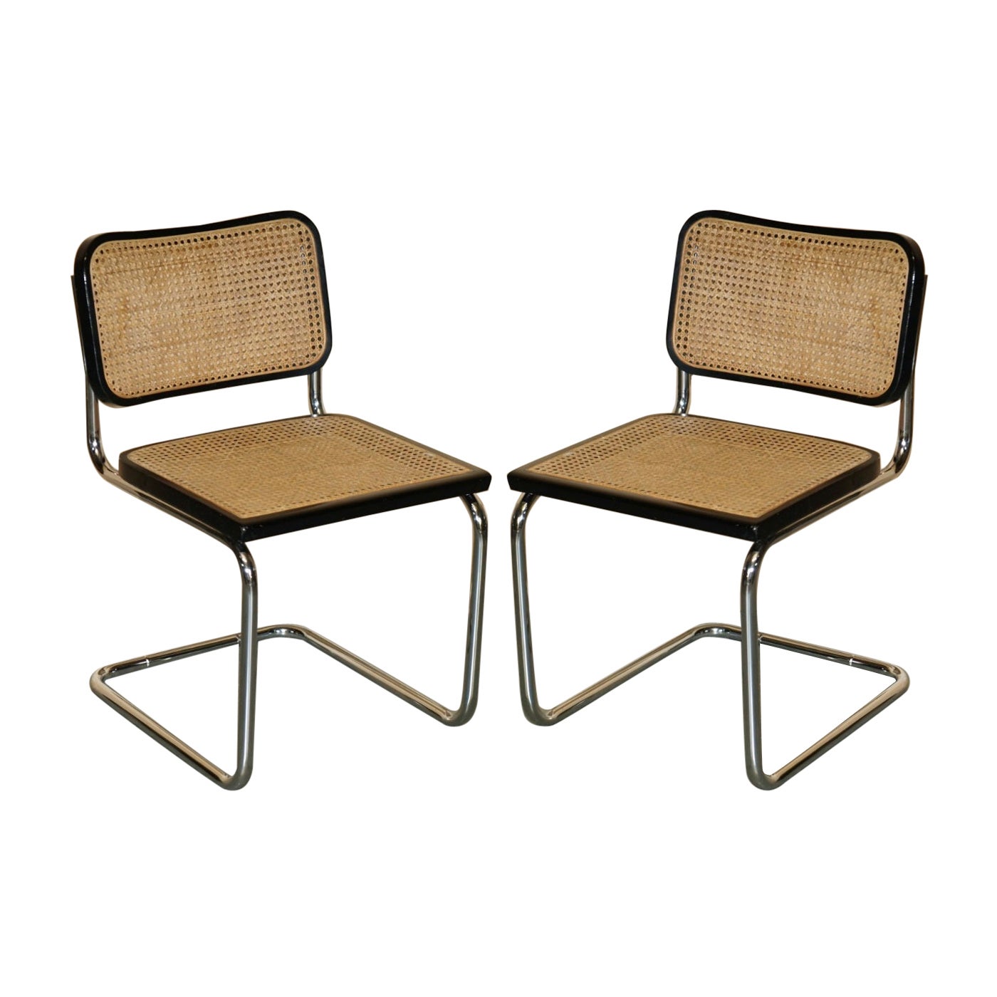Pärchen VINTAGE 1987 MADE IN ITALY STAMPED MARCEL BREUER CESCA KNOLL B32 CHAIRs im Angebot