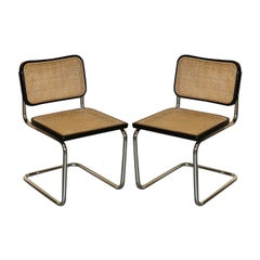 PAIR OF VINTAGE 1987 MADE IN ITALY STAMPED MARCEL BREUER CESCA KNOLL B32 CHAIRs