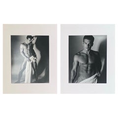 Pair of Vintage 1990s Male Physique B+W Orig Photos of Model / Actor