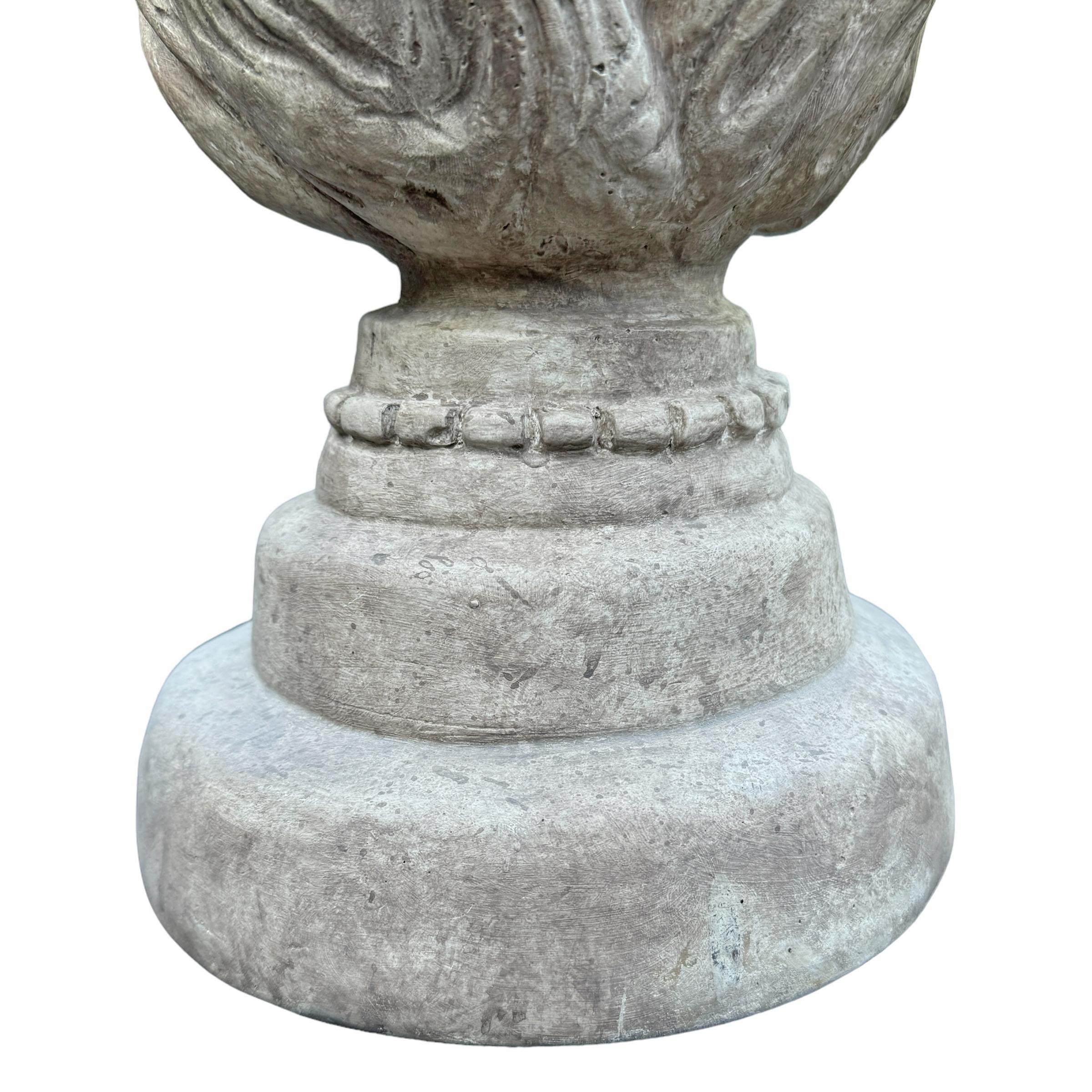 Pair of Vintage 20th Century Plaster Flame Finials For Sale 5