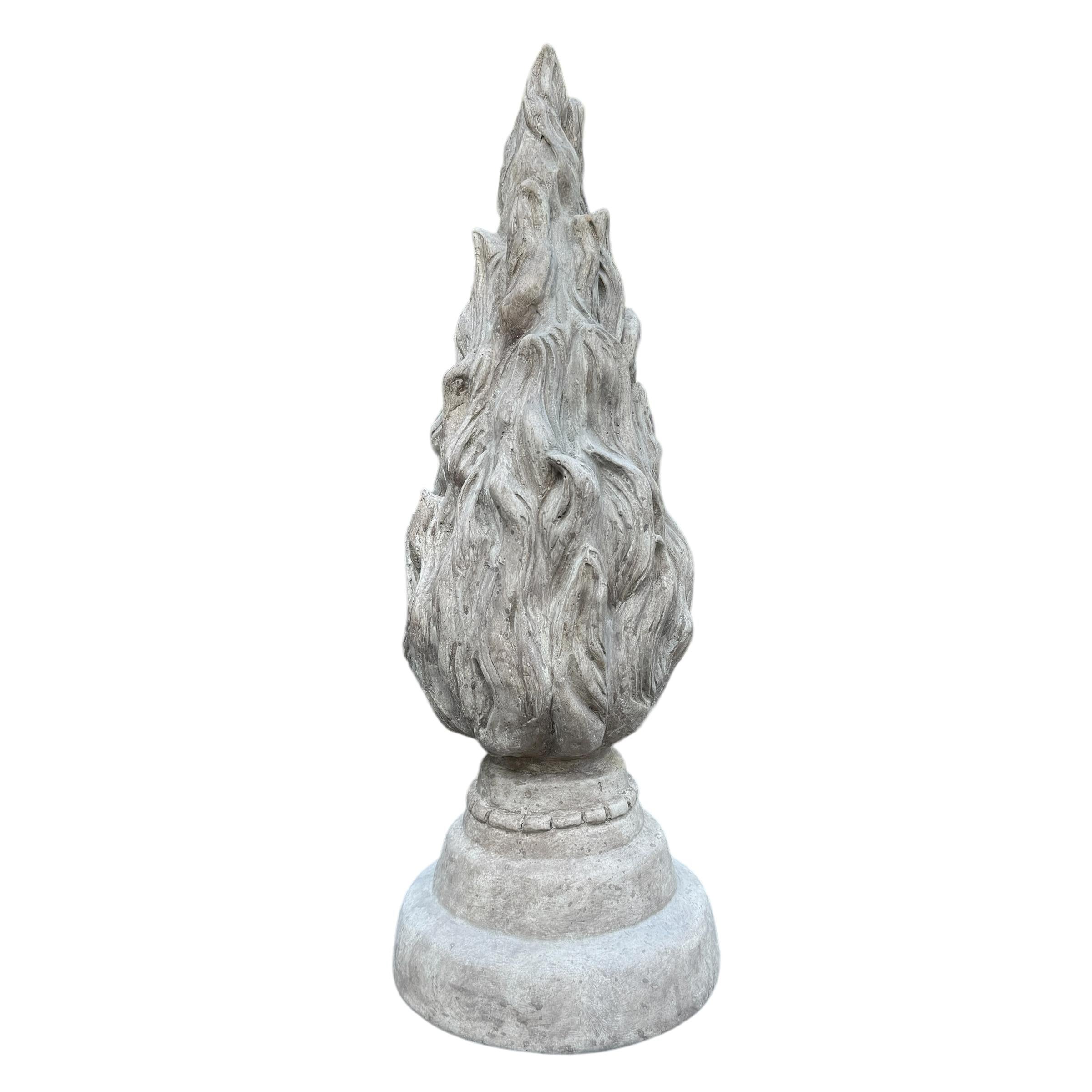 Pair of Vintage 20th Century Plaster Flame Finials In Good Condition For Sale In Chicago, IL