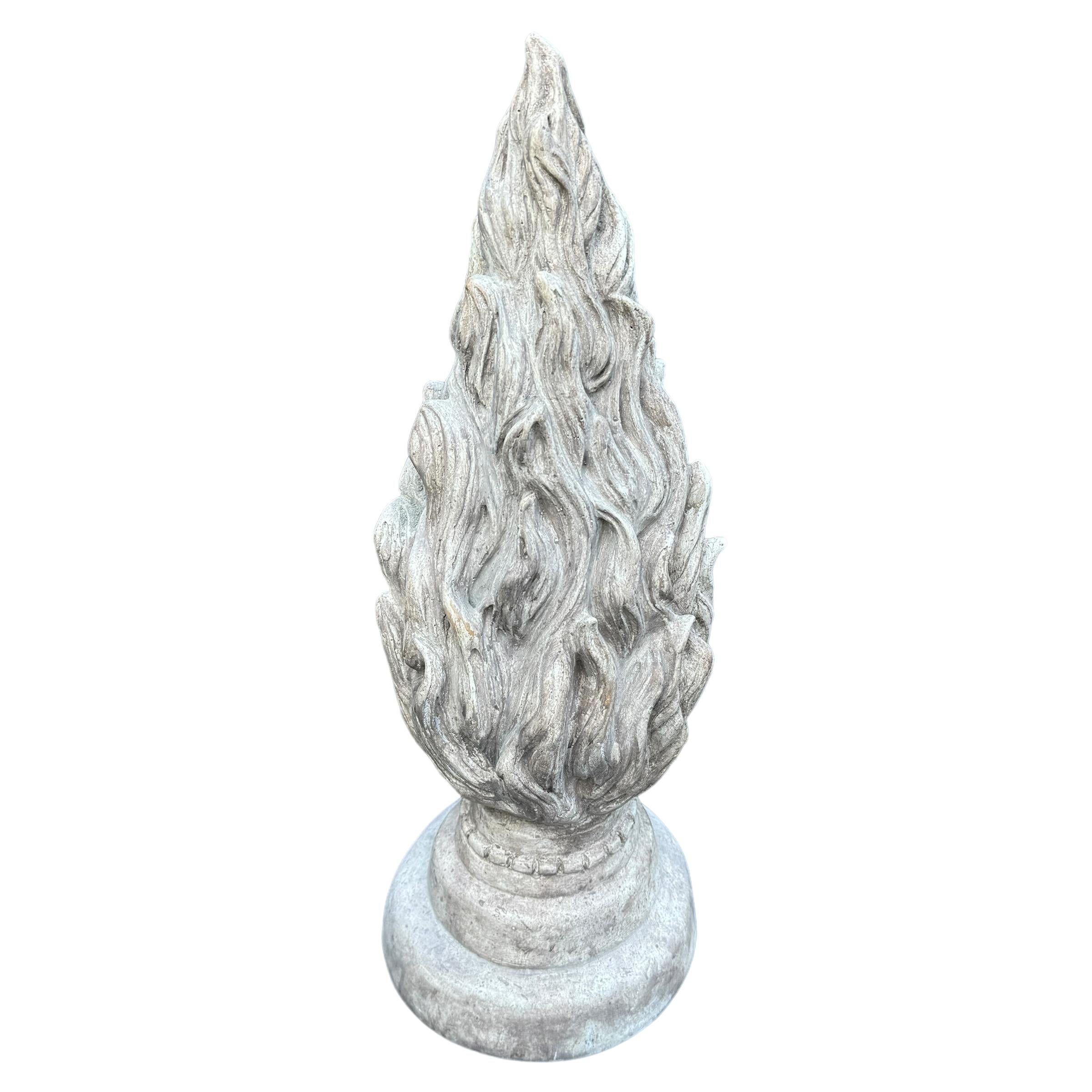 Pair of Vintage 20th Century Plaster Flame Finials For Sale 1