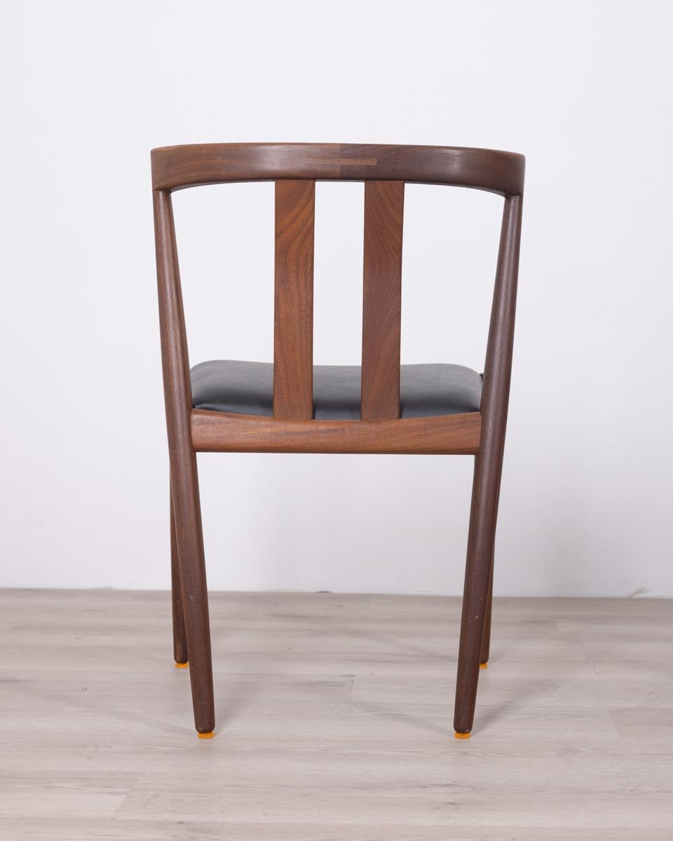 Pair of Vintage 60's Chairs in Teak Wood and Leather Danish Design For Sale 4