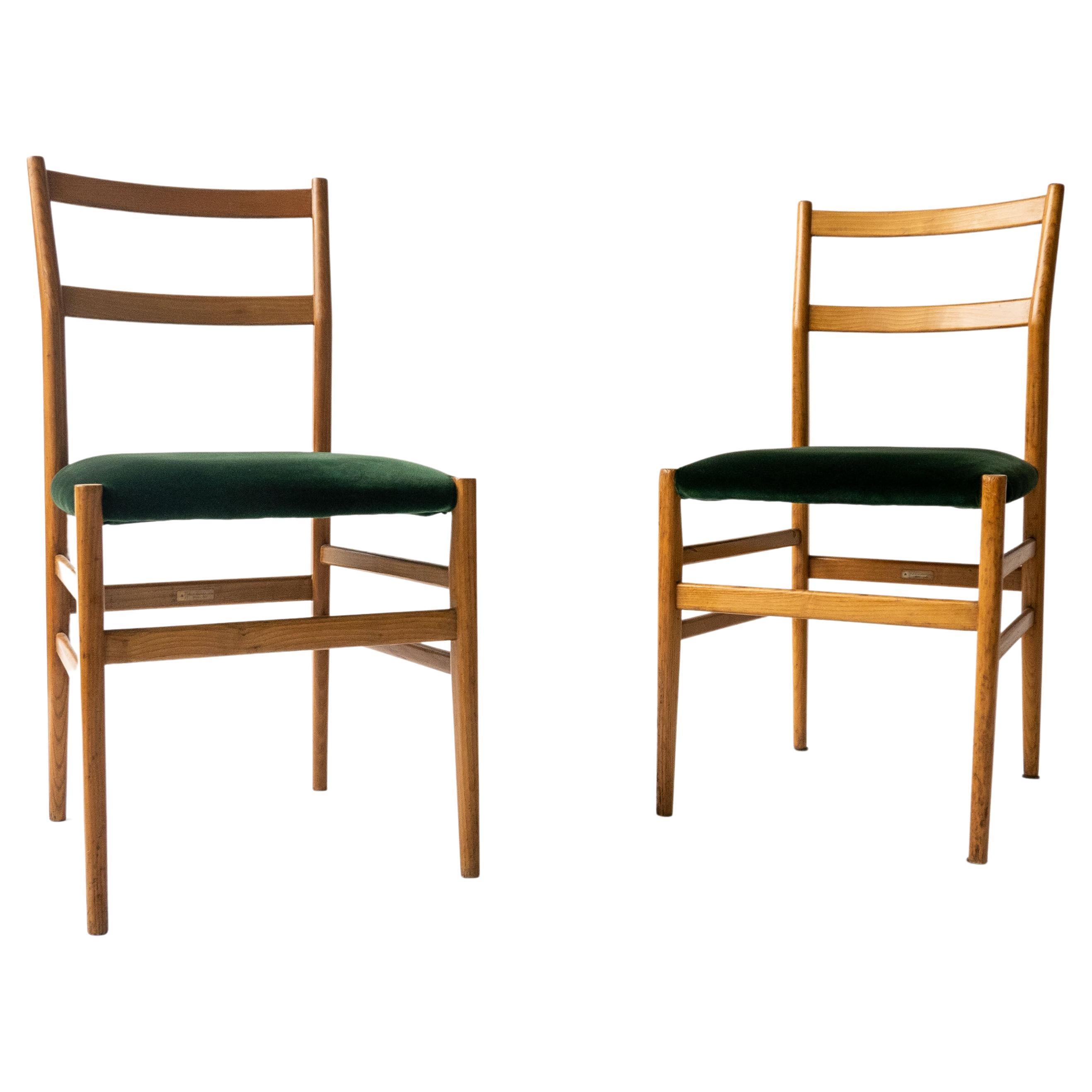 Pair of Vintage 646 Leggera Chairs by Giò Ponti for Cassina, Italian Modern
