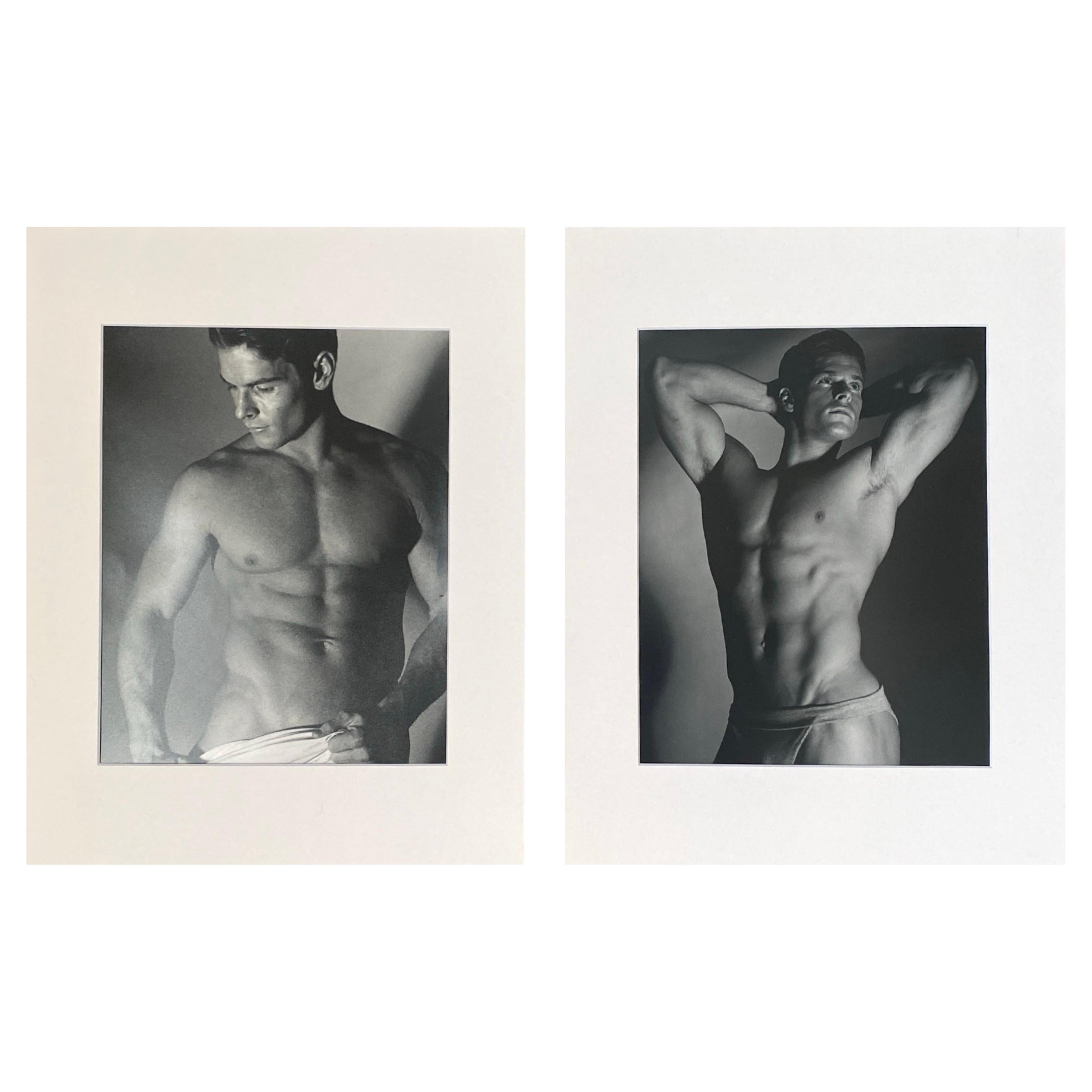 Paire de photos vintage des années 90 de modèles masculins ou d
acteurs.