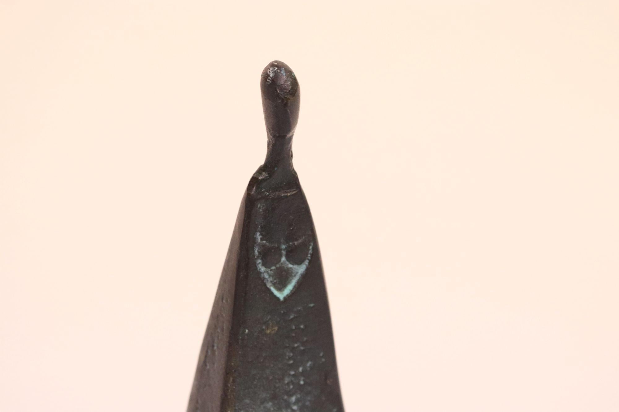 Coppia di sculture astratte femminili vintage in bronzo 9062 in vendita 4