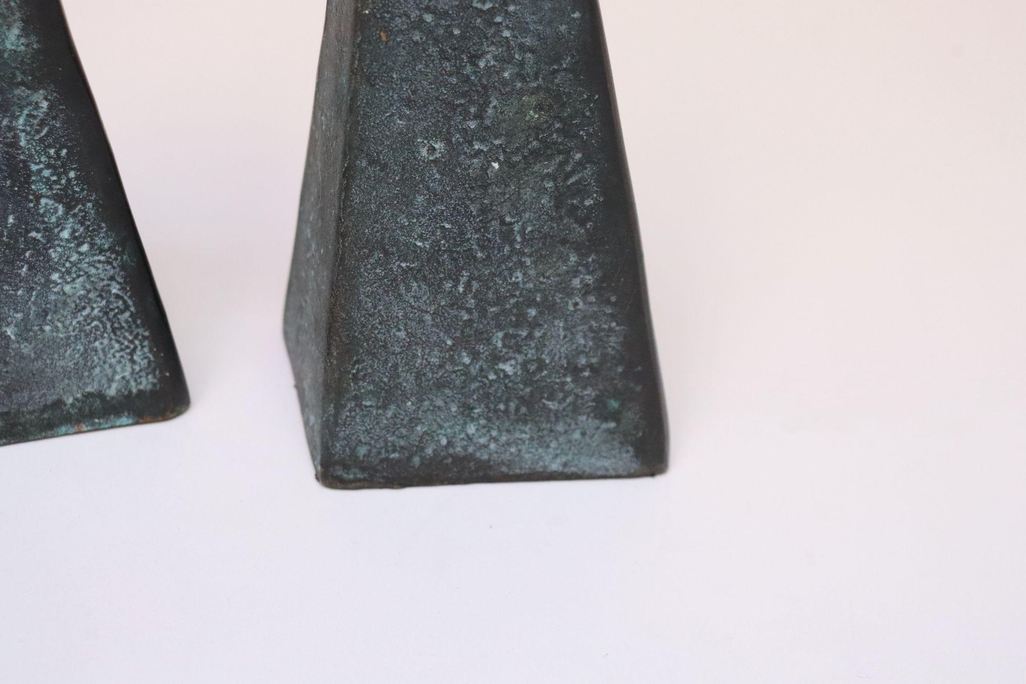 Coppia di sculture astratte femminili vintage in bronzo 9062 in vendita 8