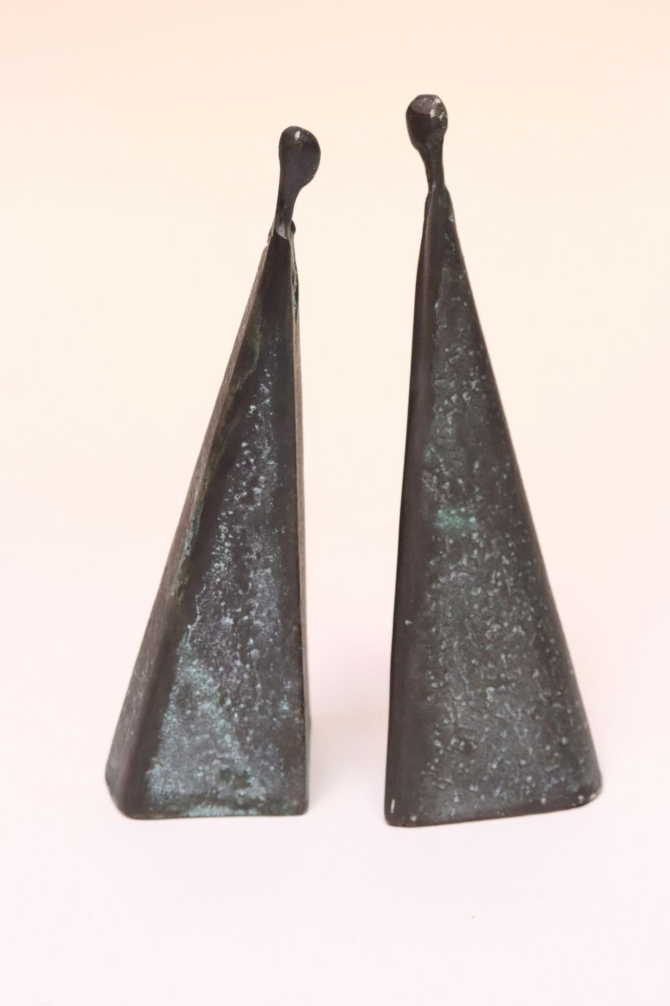 Americano Coppia di sculture astratte femminili vintage in bronzo 9062 in vendita
