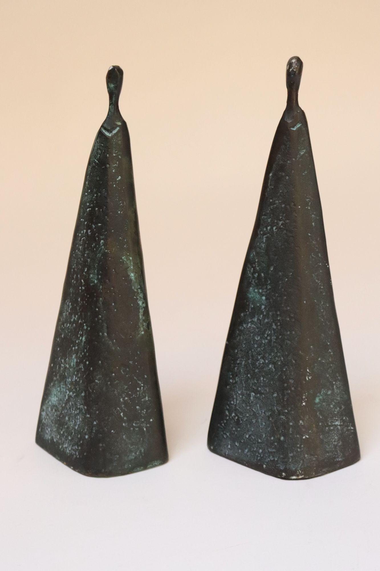 Coppia di sculture astratte femminili vintage in bronzo 9062 In condizioni buone in vendita a Brooklyn, NY