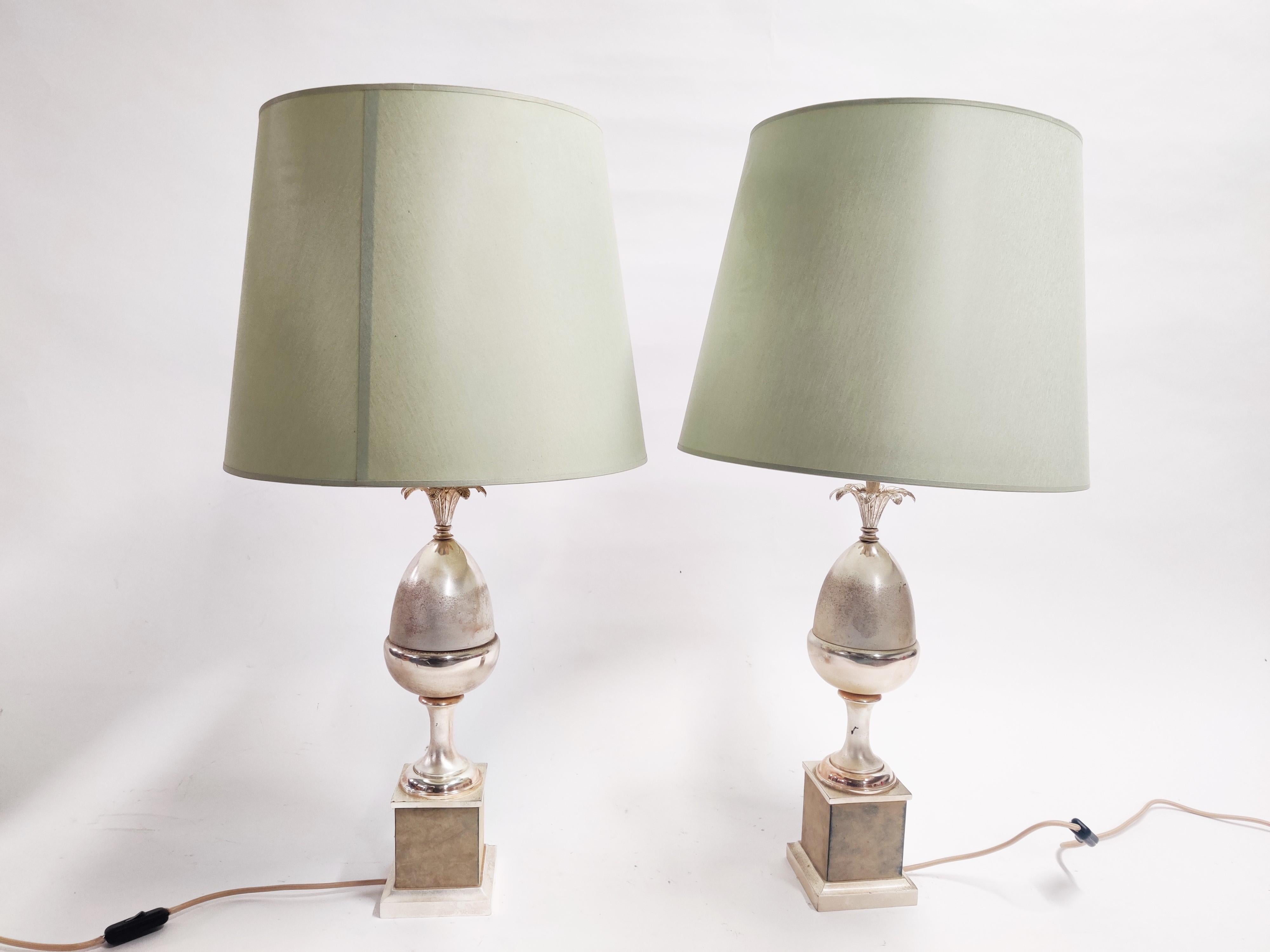 Pair of Vintage Acorn Table Lamps, 1970s 3