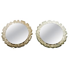 Pair of Vintage Acrylic Back Lighting Mirrors by Hillebrand