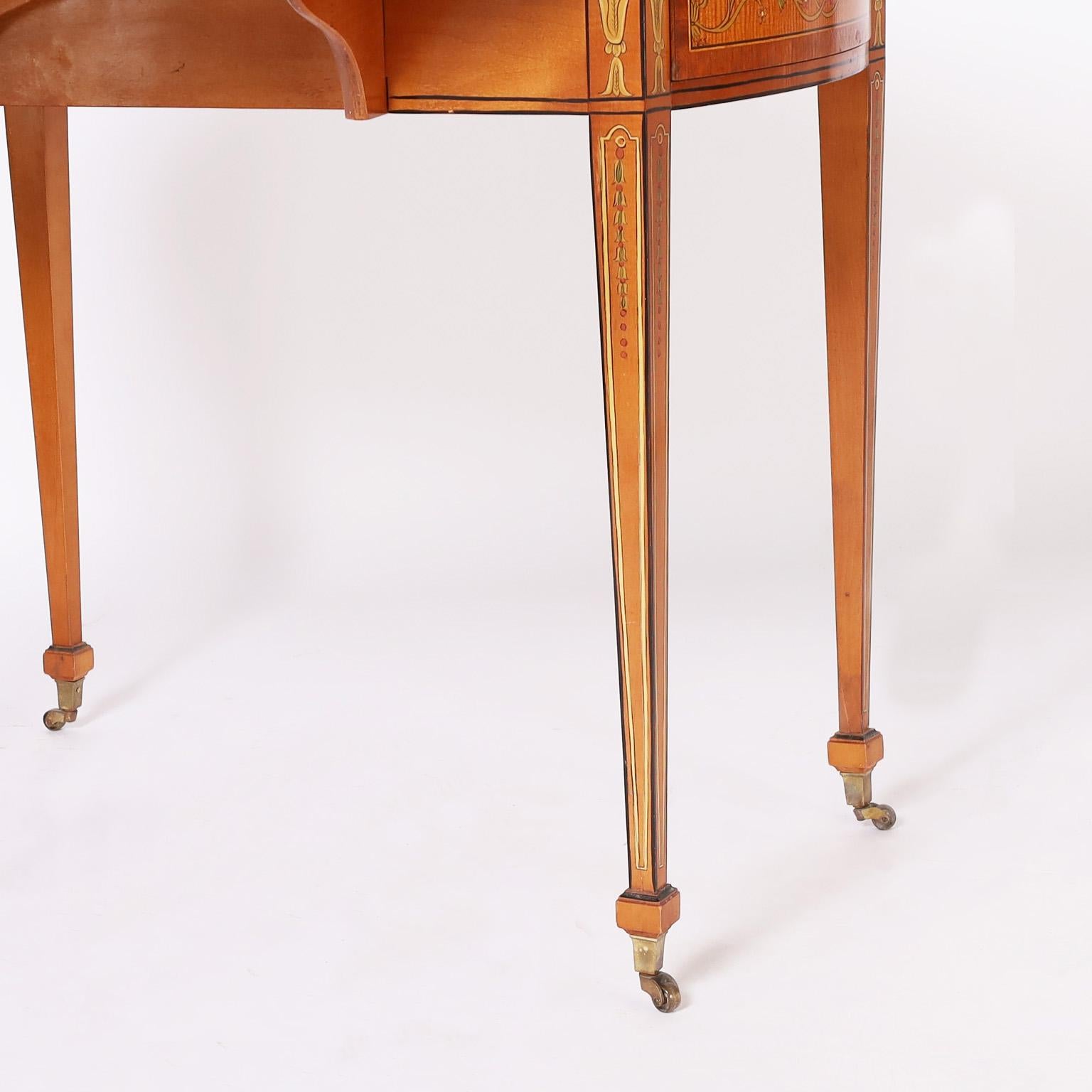 Pair of Vintage Adam Style Drop Leaf Tables or Stands For Sale 1