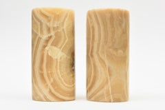Pair Of Vintage Alabaster Bookends, 1970's