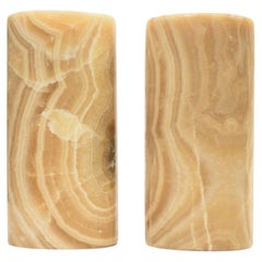 Pair Of Vintage Alabaster Bookends, 1970's