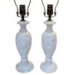 Pair of Vintage Alabaster Lamps
