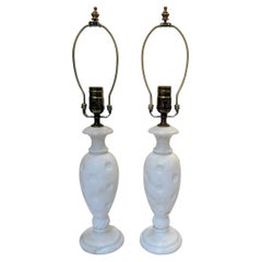Pair of Vintage Alabaster Lamps