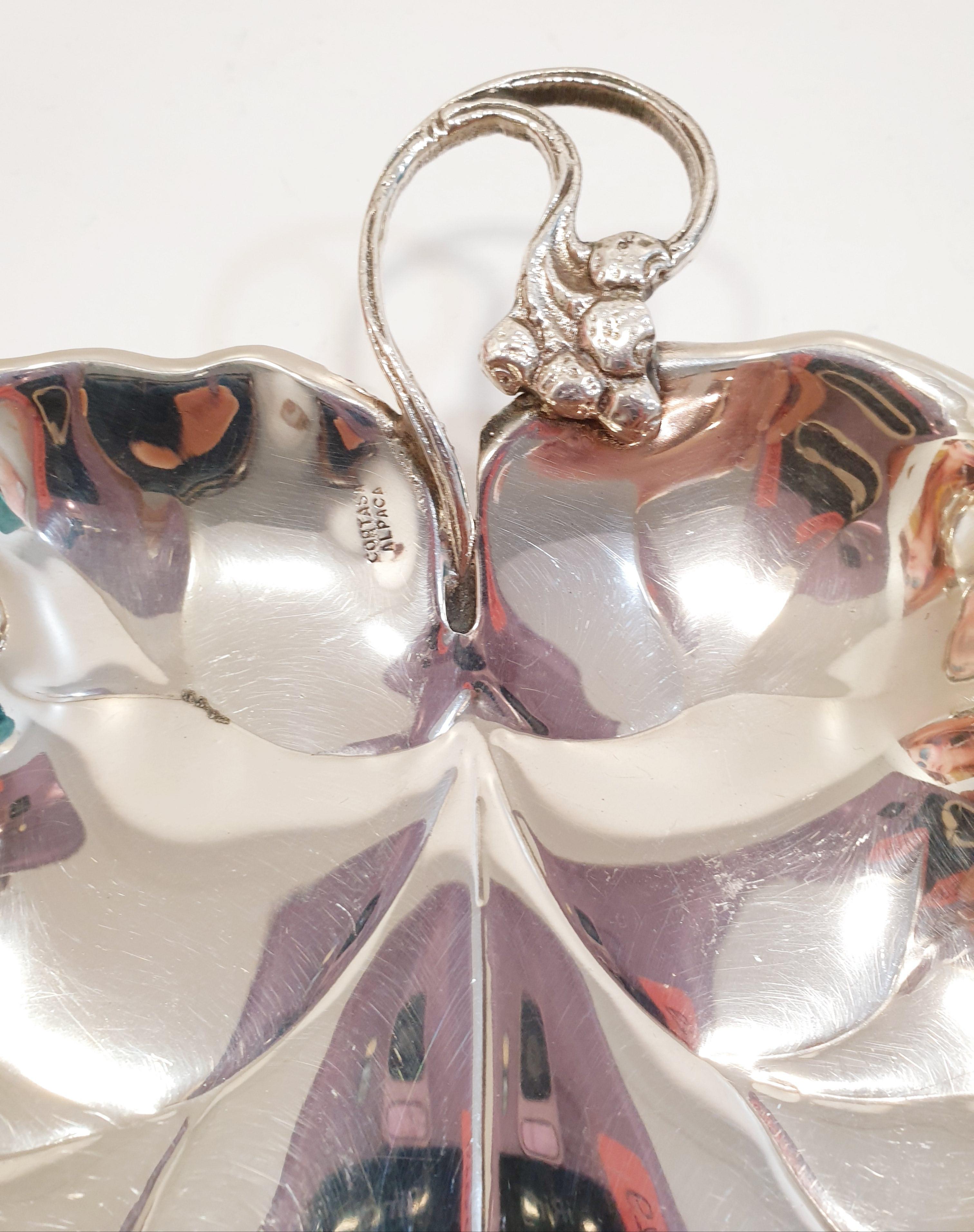Romantic Pair of Vintage Alpaca Silver Leafs from Cortasa Spain For Sale