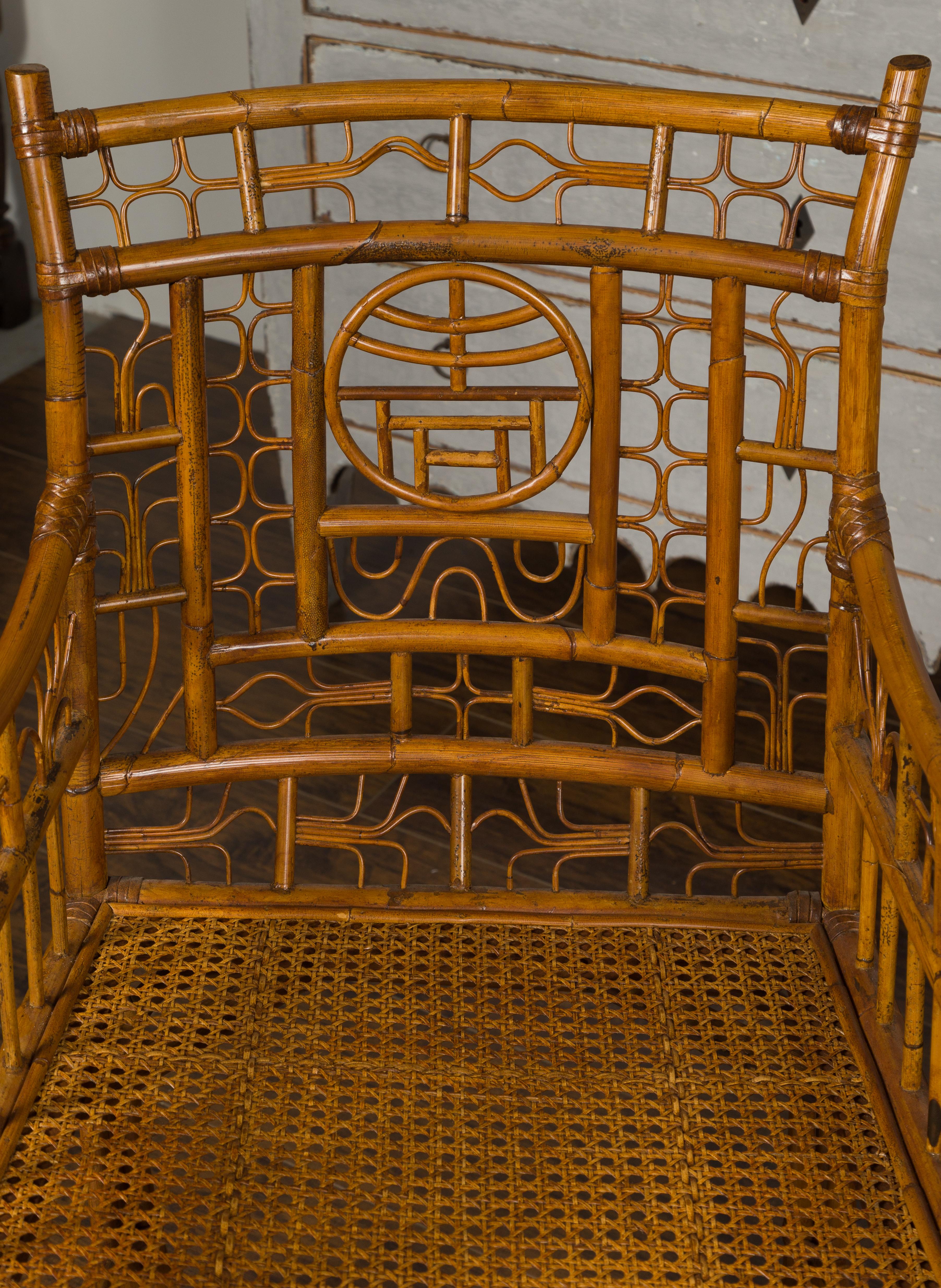 20th Century Pair of Vintage American Chinese Chippendale Style Armchairs from the Midcentury