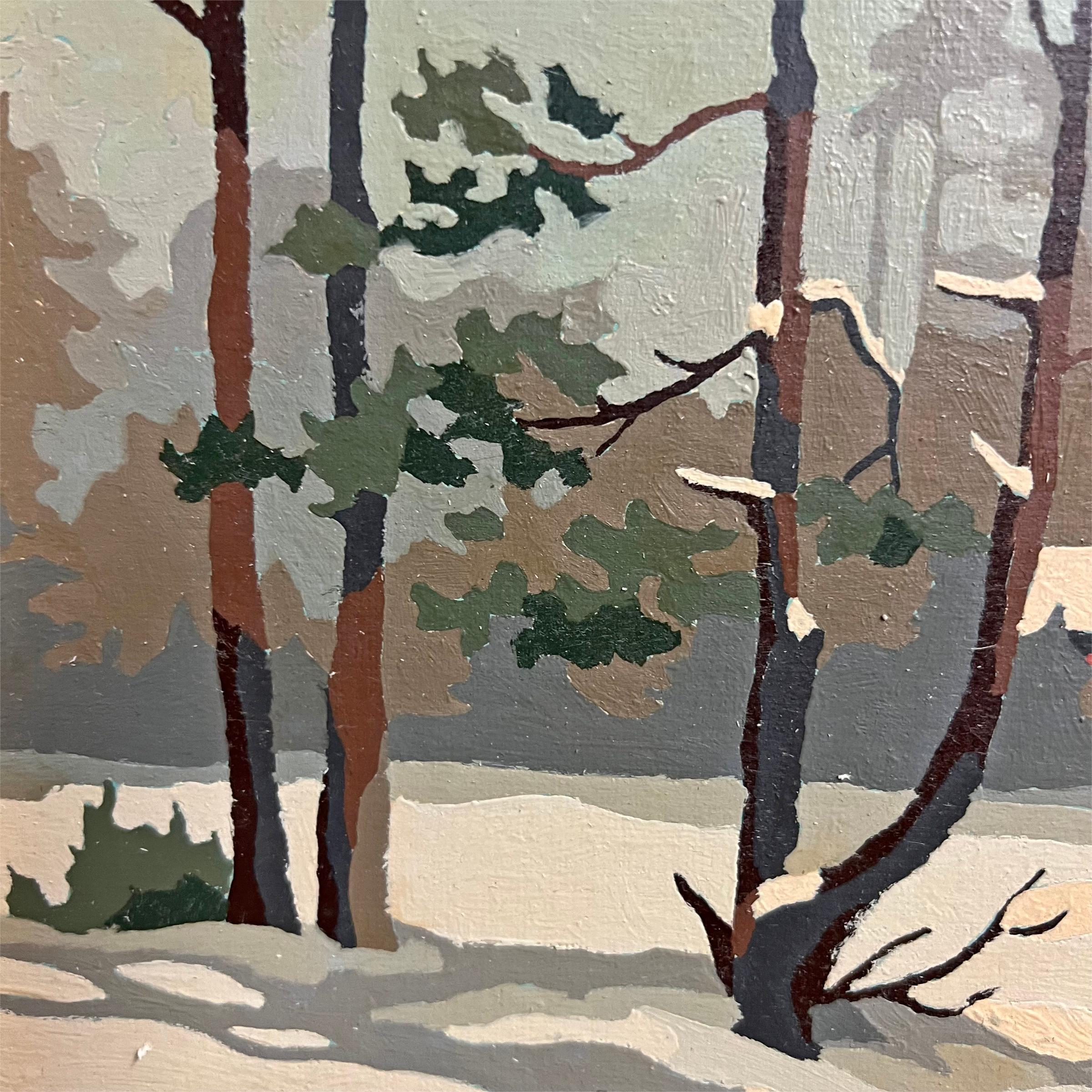 Paire de peintures américaines de paysages d'hiver en vente 4