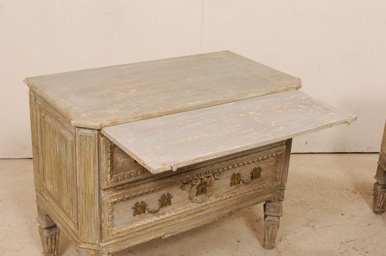 Pair of Vintage American Richly Carved and Painted Wood Chests For Sale