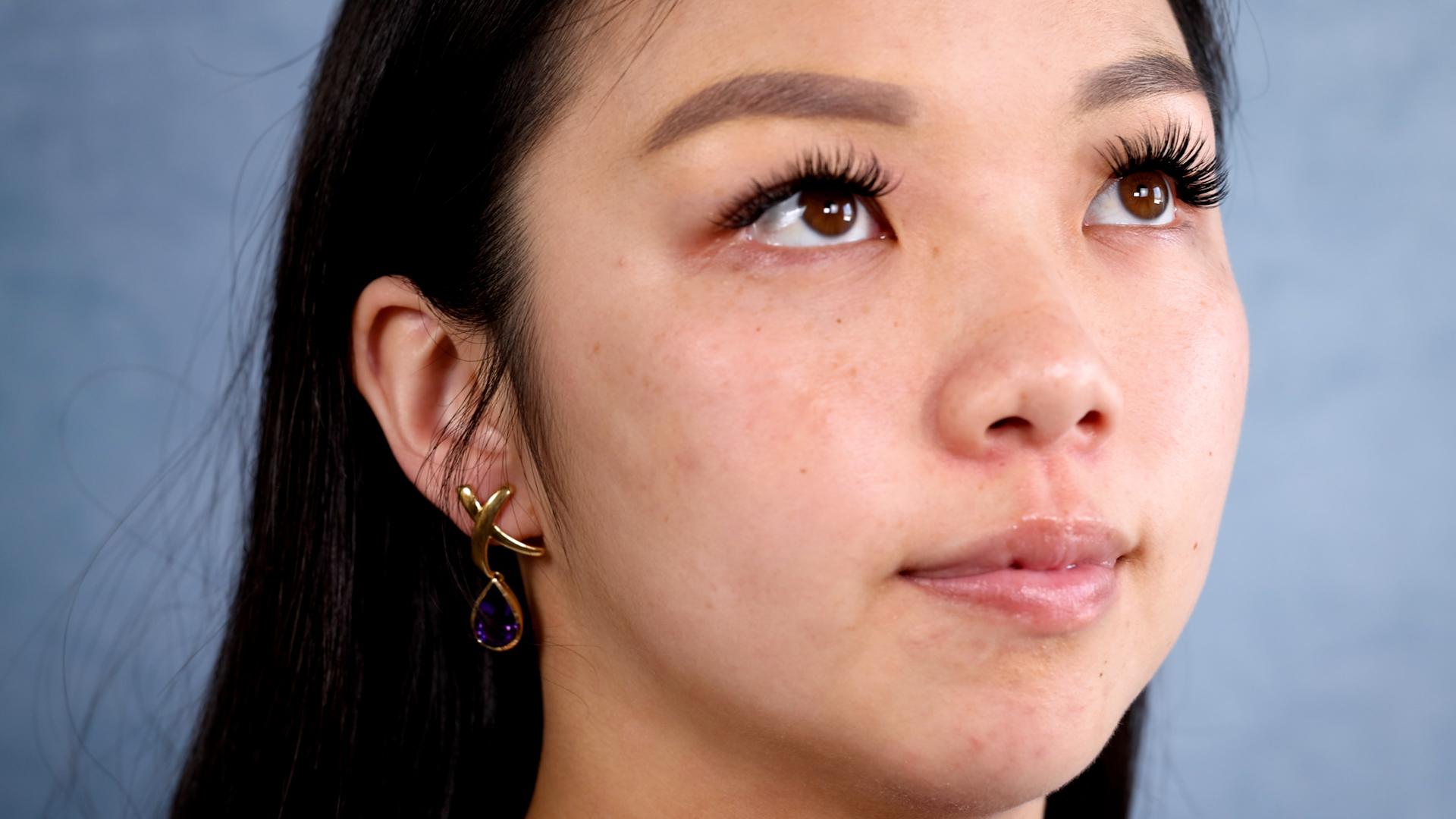 One Pair of Vintage Amethyst 14k Yellow Gold Earrings. Featuring two pear cut amethysts weighing approximately 7.60 carats. Crafted in 14 karat yellow gold with purity marks. Circa 1980. The earrings are 1 ¼ inch in length.

About this Item: