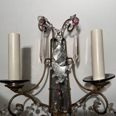 Pair of Vintage Amethyst Sconces