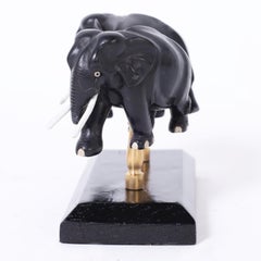 Pair of Vintage Anglo Indian Elephant Lamp Finials