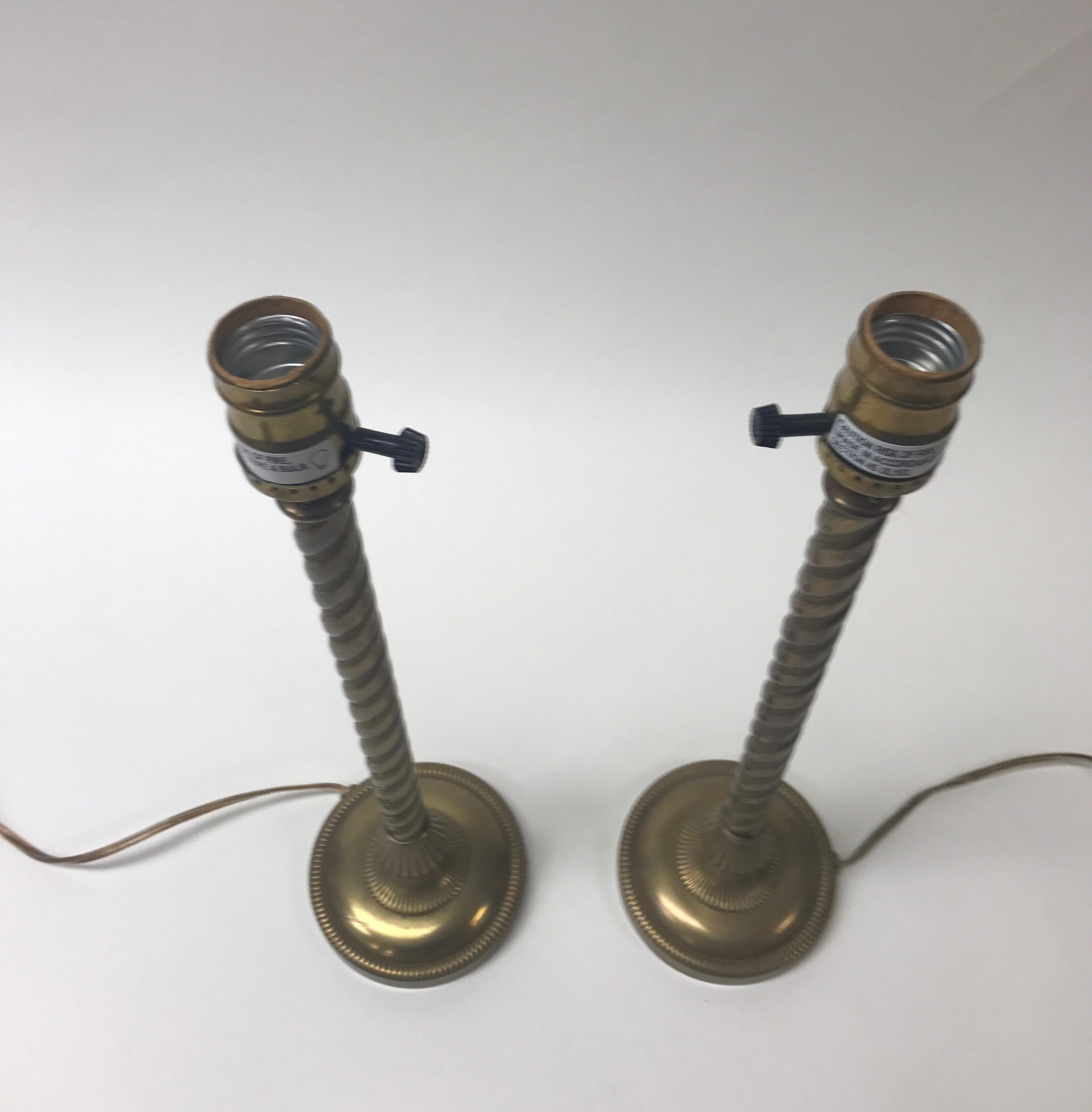 Hand-Crafted Pair of Vintage Antique Brass Finish Laura Ashley Home