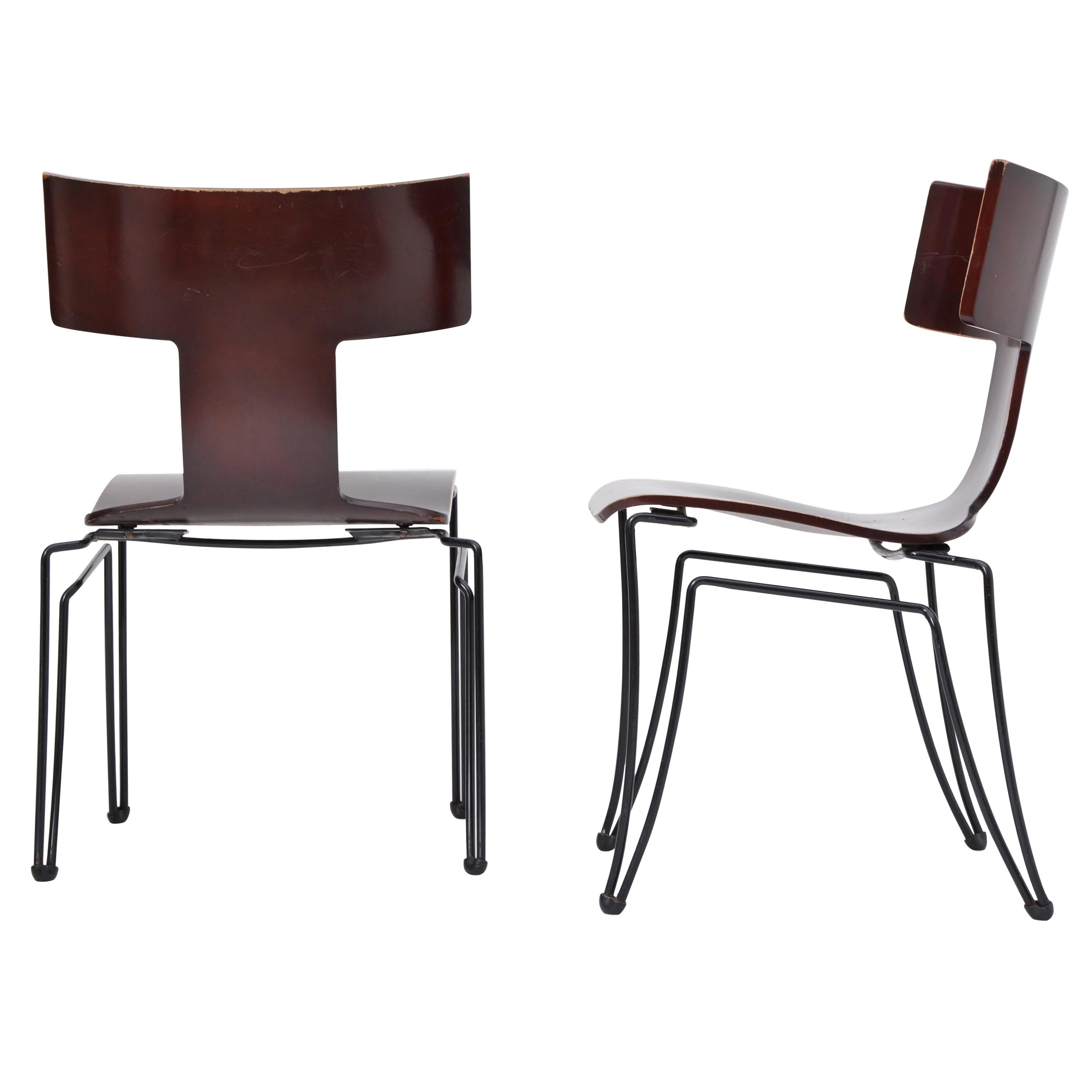 Pair of Vintage Anziano Dining Chairs by John Hutton for Donghia For Sale