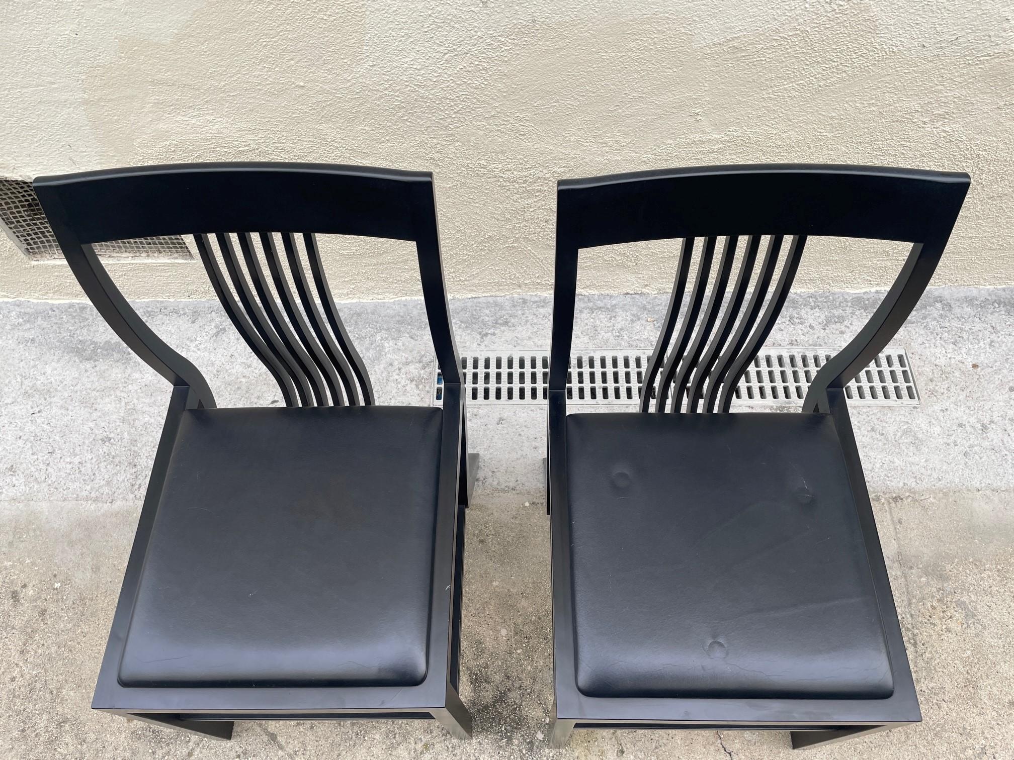 Ebonized Pair of Vintage Arata Isozaki 'Monroe' Chairs for Tendo Japan For Sale