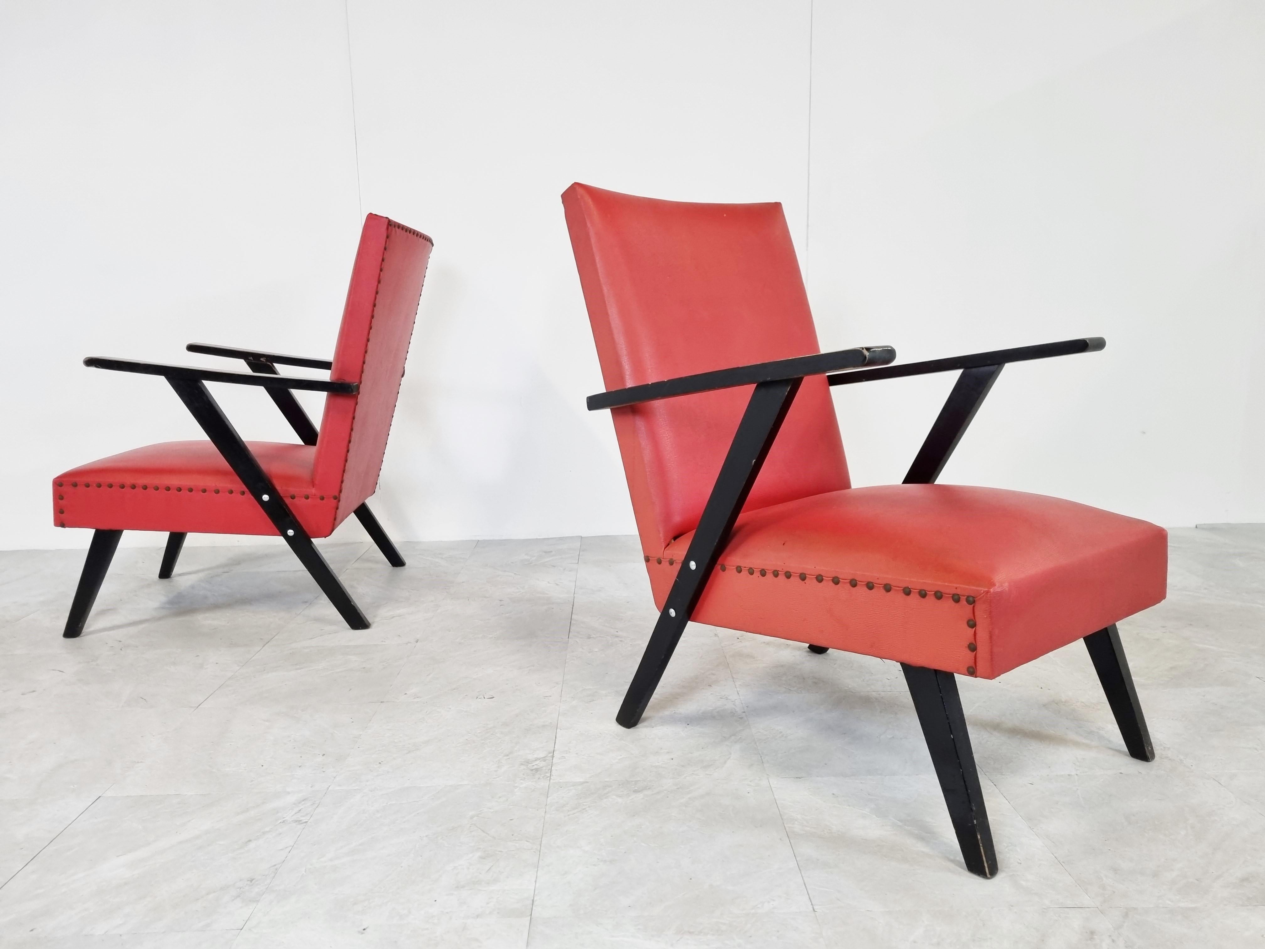 Milieu du XXe siècle Paire de fauteuils Vintage, 1960's, Belgique en vente