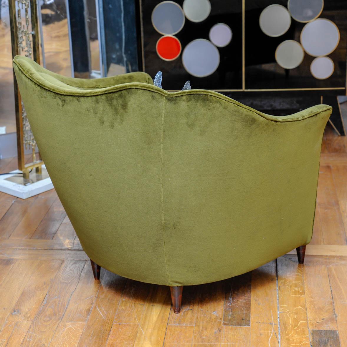 Mid-20th Century Pair of Vintage Armchairs and Footstools