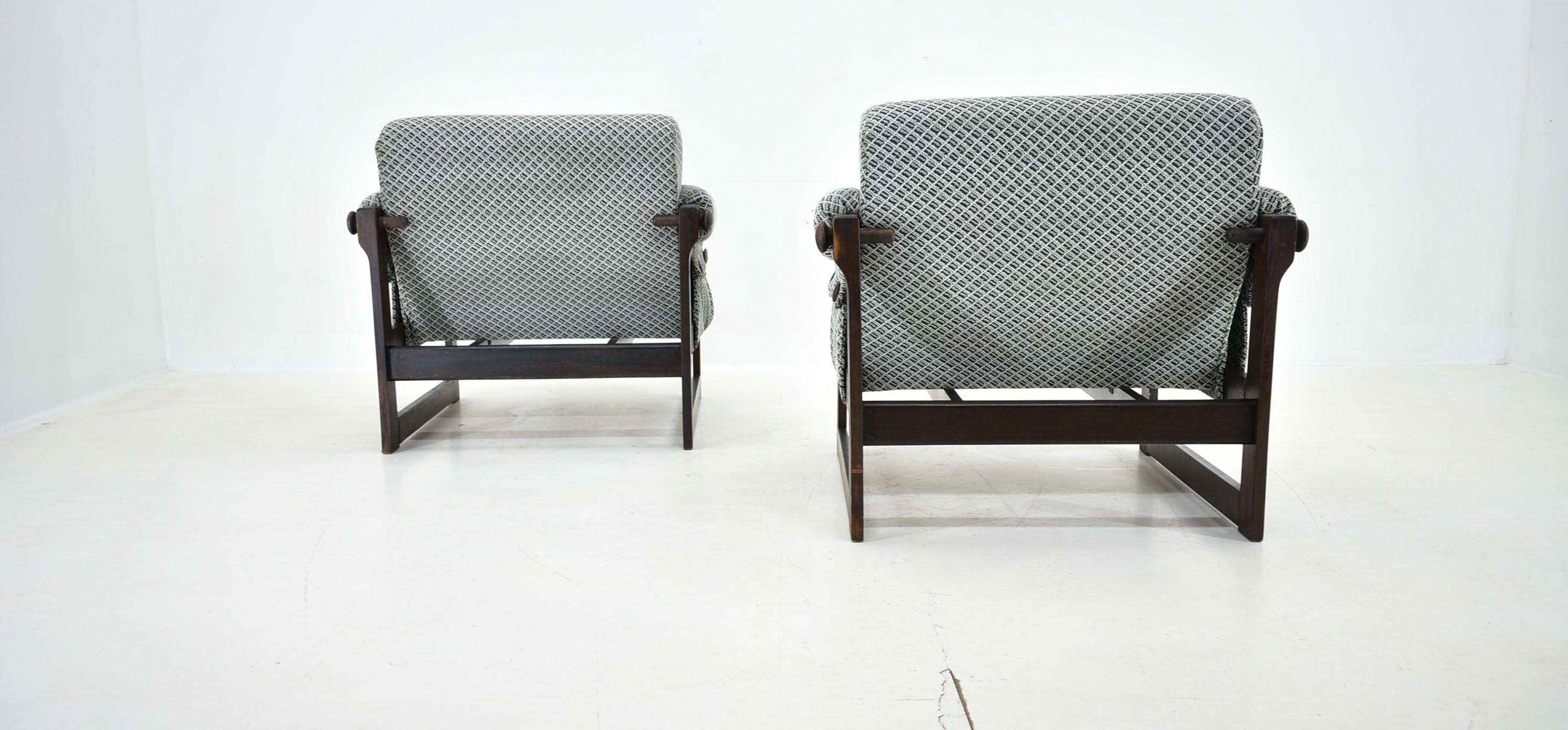 Pair of vintage armchairs by Hikor , Czechoslovakia 1969s For Sale 7