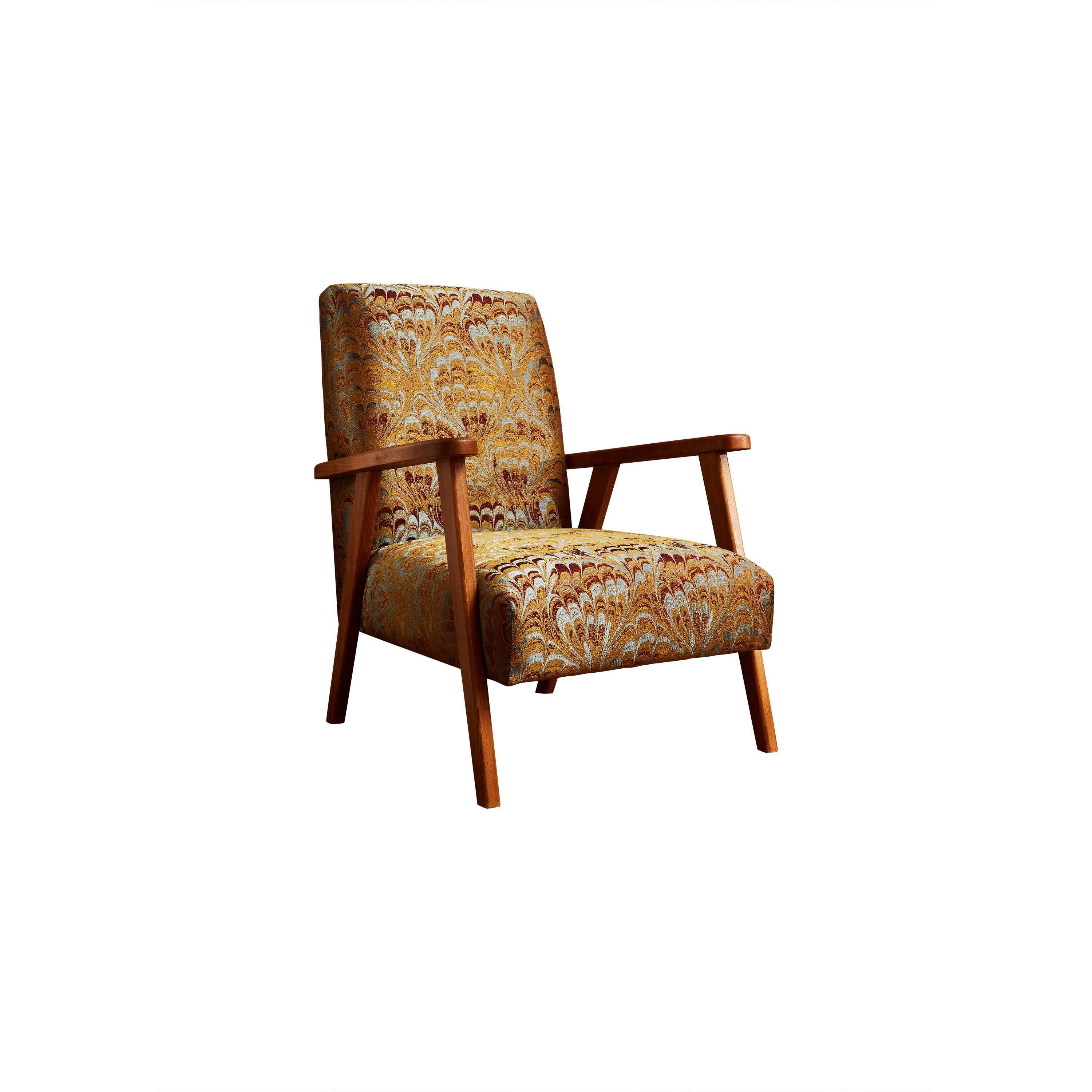 Pair of French vintage armchairs, restored and reupholstered with a 