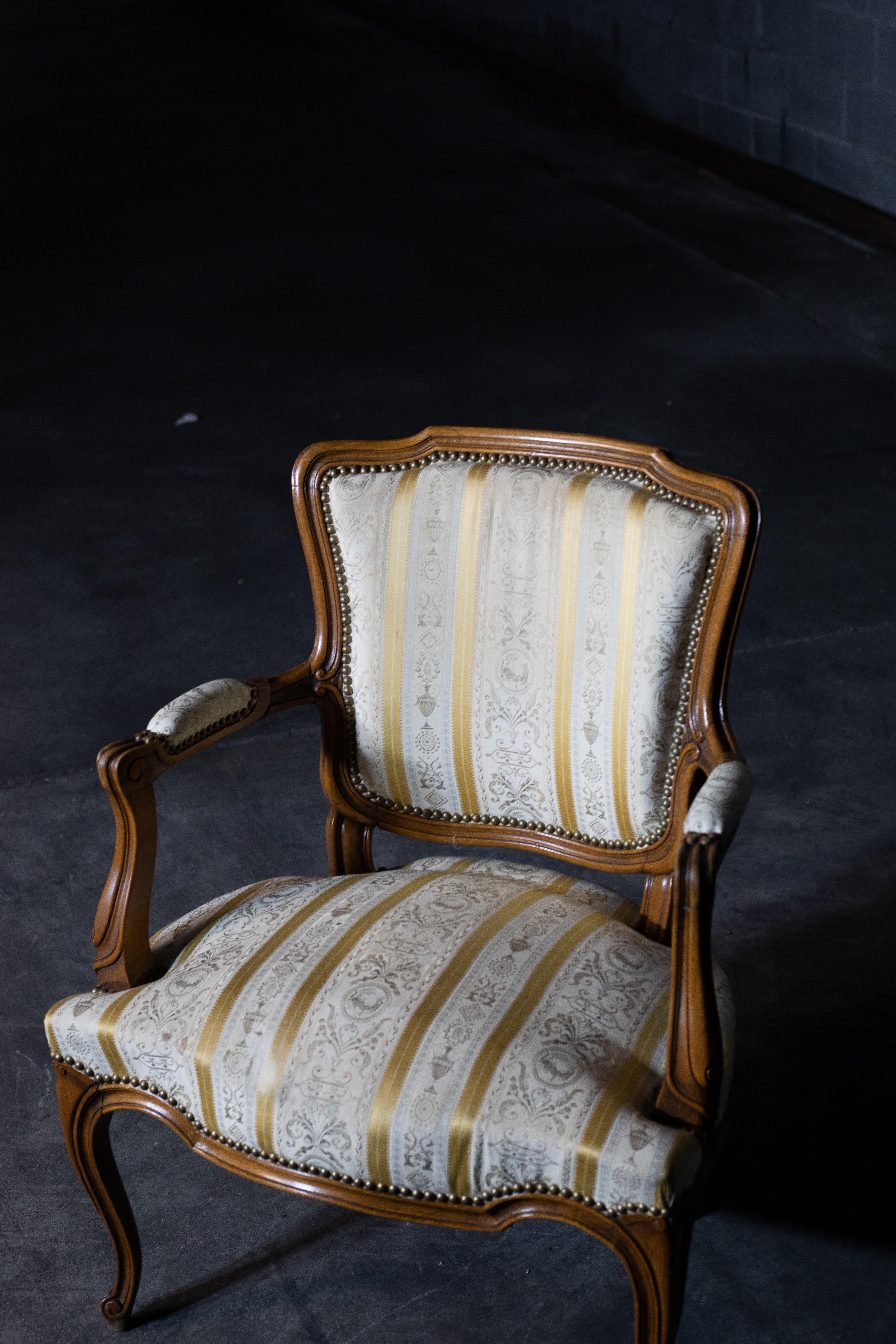 Rococo Pair of Vintage Armchairs For Sale