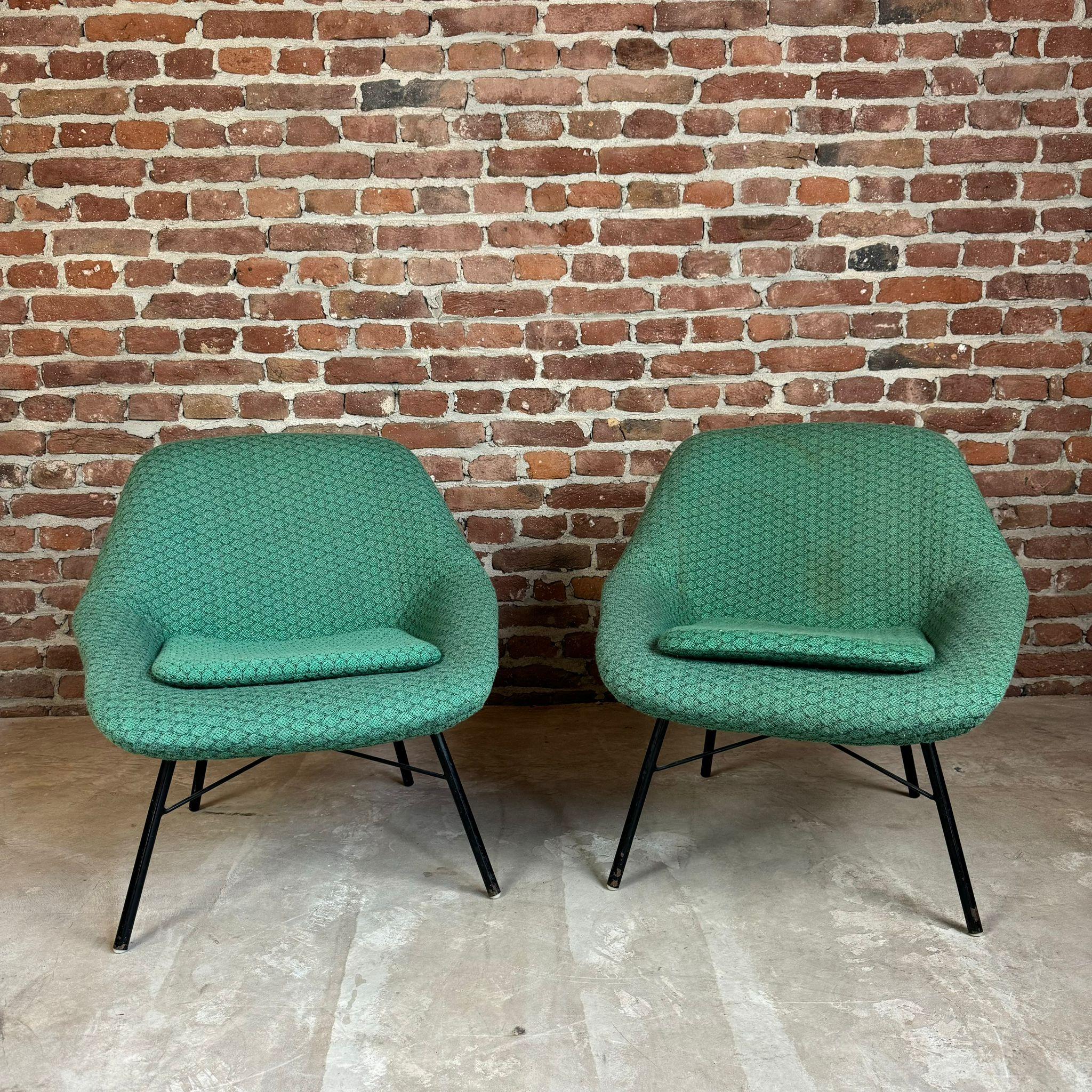 Métal Paire de fauteuils vintage en vente