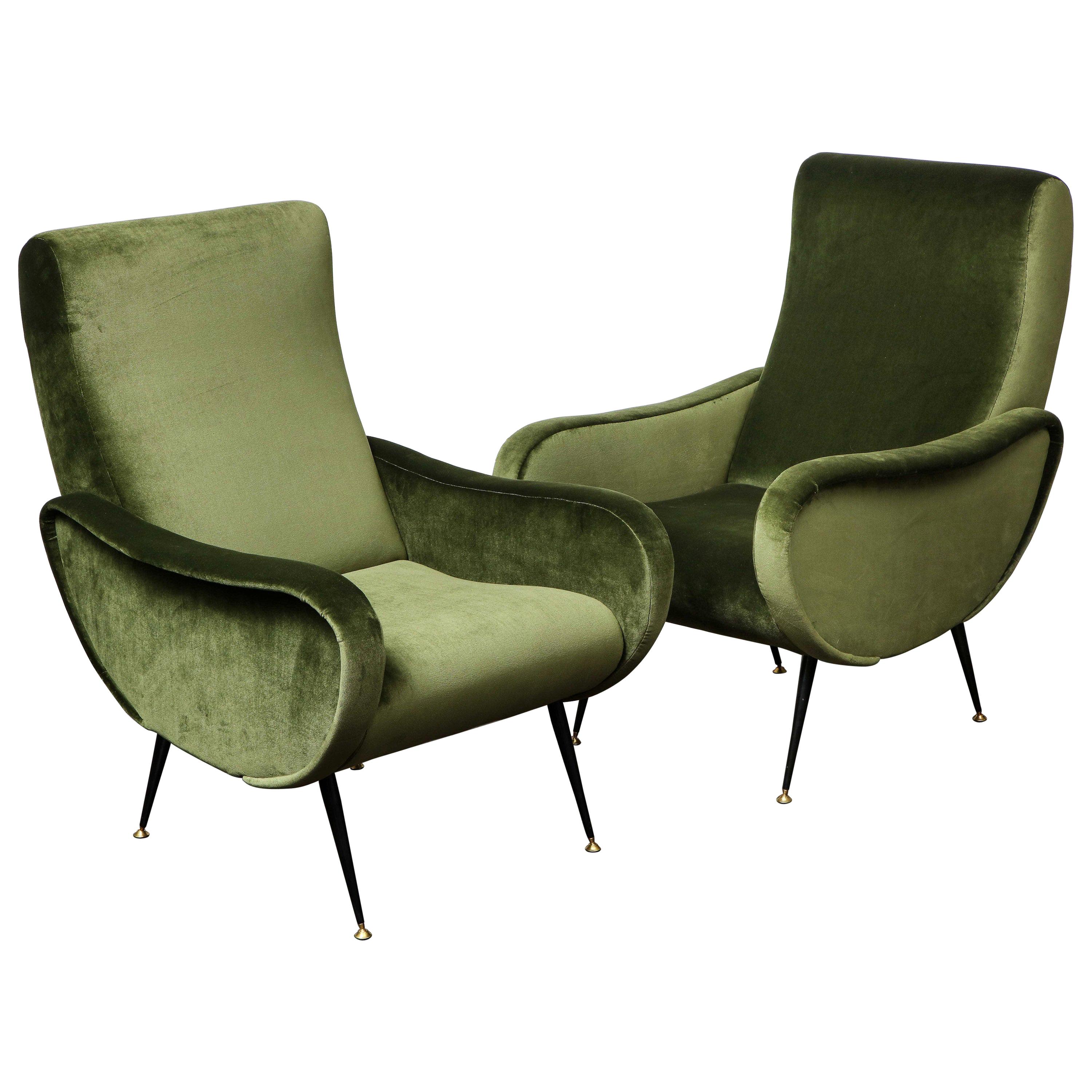 Pair of Vintage Armchairs in the Style of Marco Zanuso