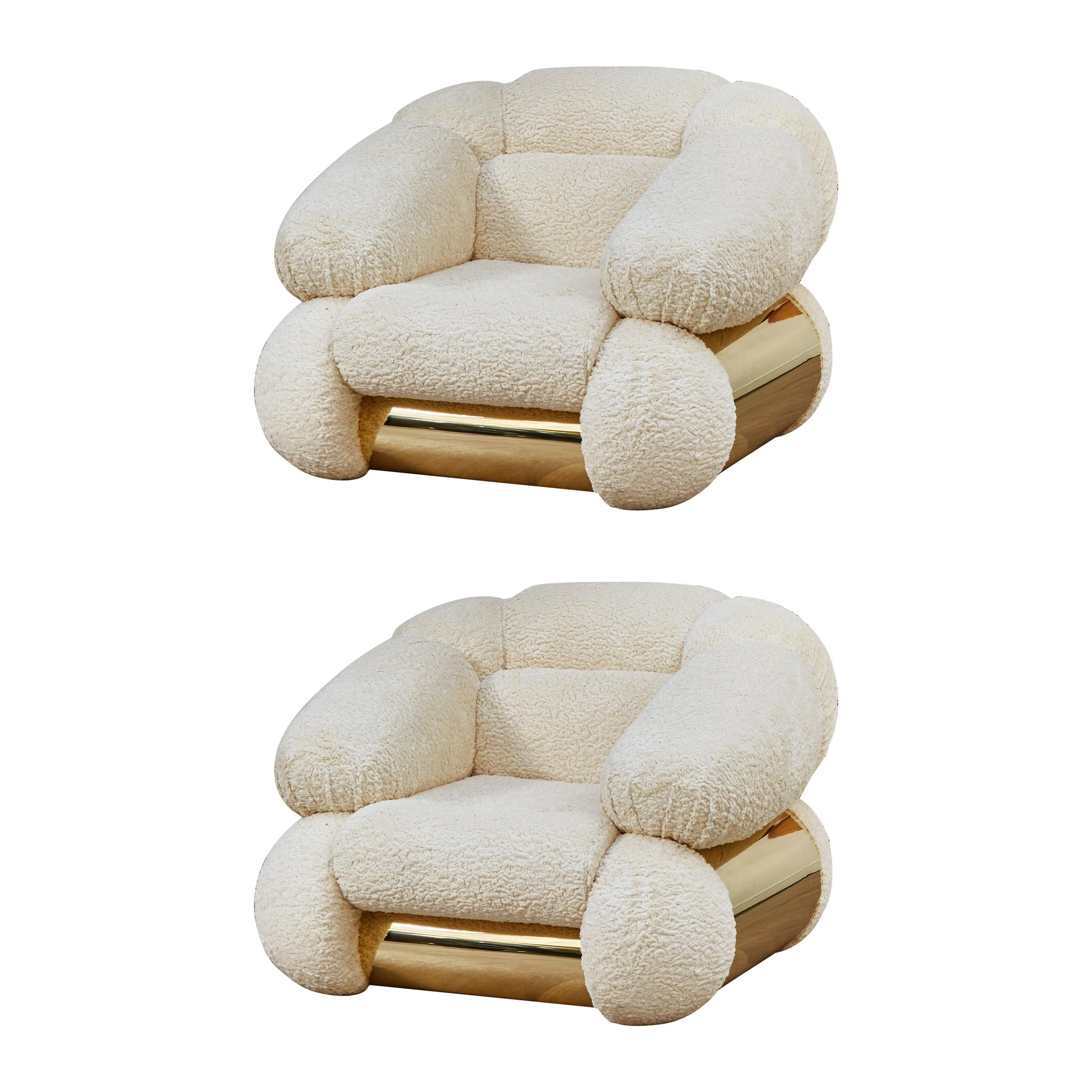 Pair of Vintage Armchairs, Italy, 1970s