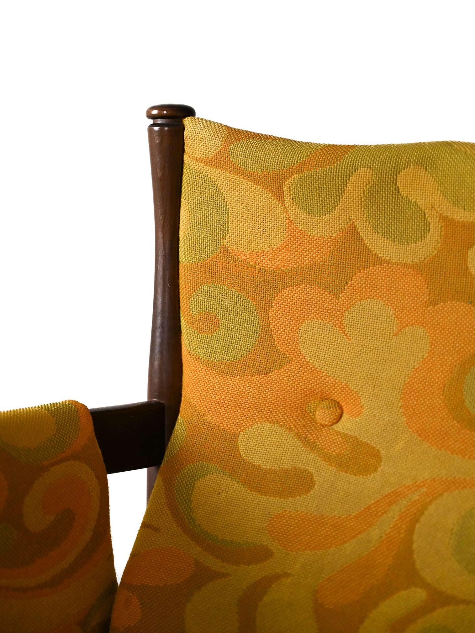 Mid-20th Century Pair of vintage armchairs with 1960s fabric