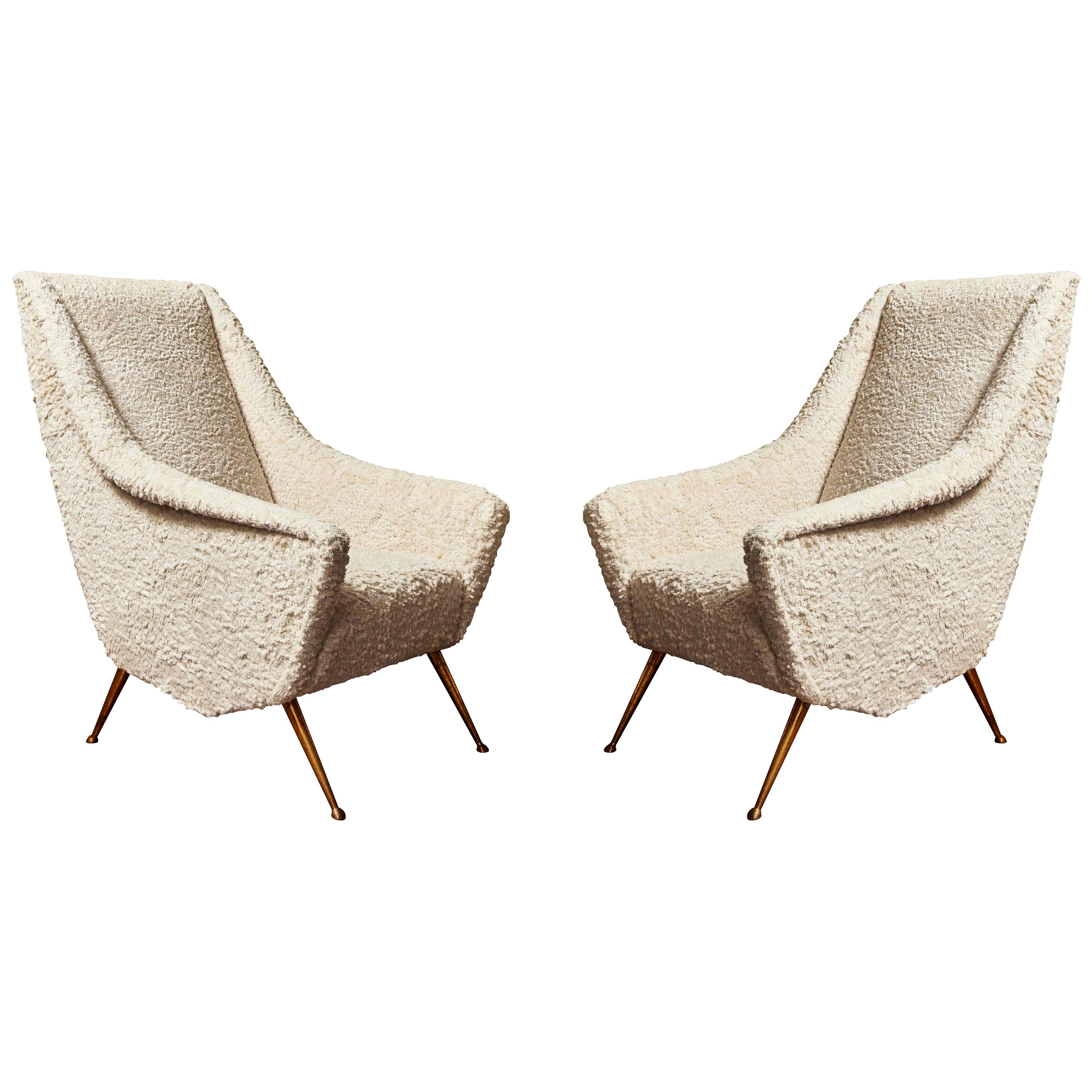 Pair of Vintage Armchairs with Loro Piana Fabric, 1970s