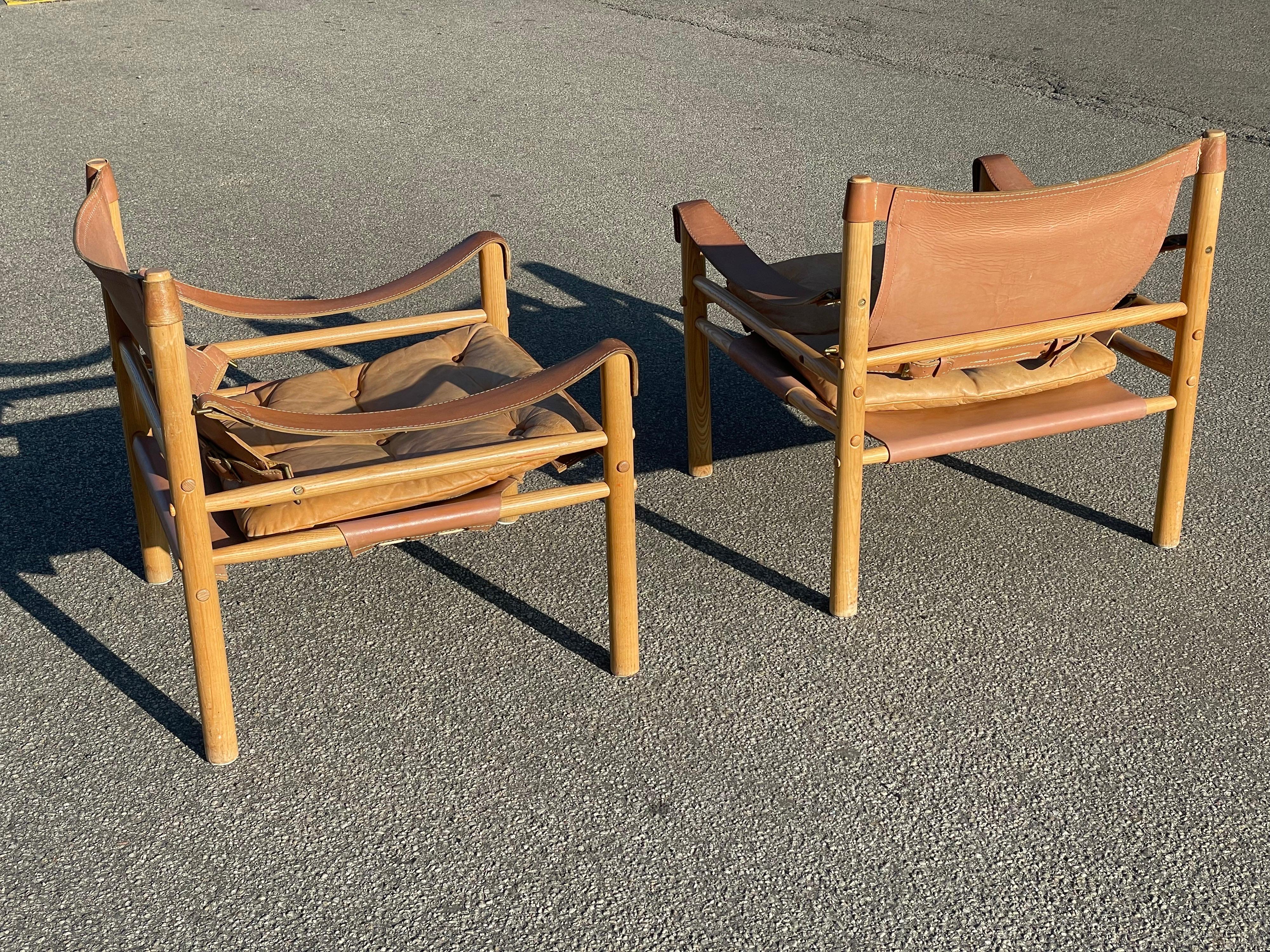 Swedish Pair of Vintage Arne Norell Easy Chairs Model Sirocco, 1960s