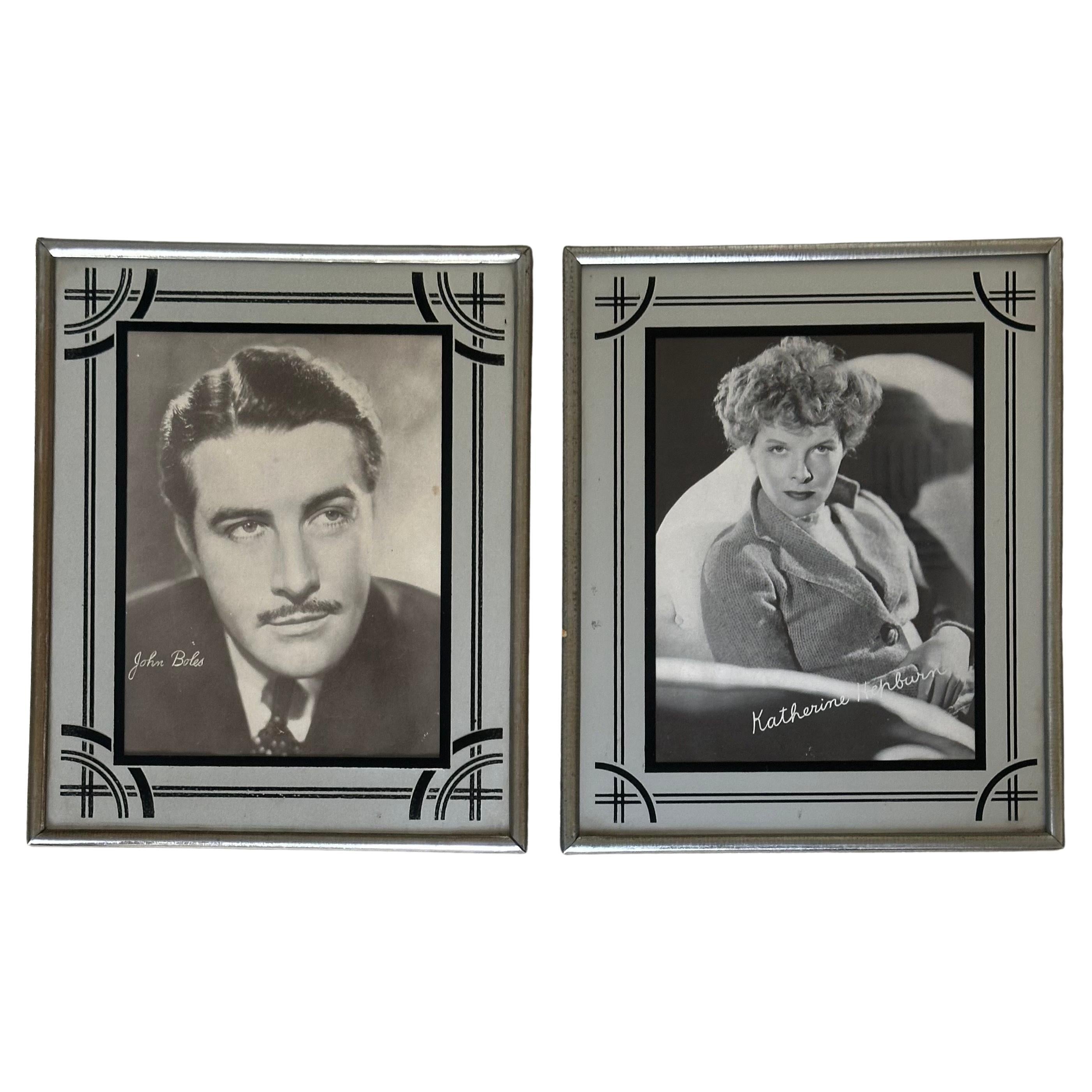 Paire de cadres géométriques Vintage Art Deco