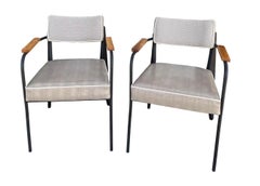 Pair of Vintage Art Deco Jean Prouvé Attr Direction Armchairs