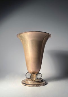 Pair of Vintage Art Deco Tulip Torchiere Uplight Jules Leleu Table Lamps