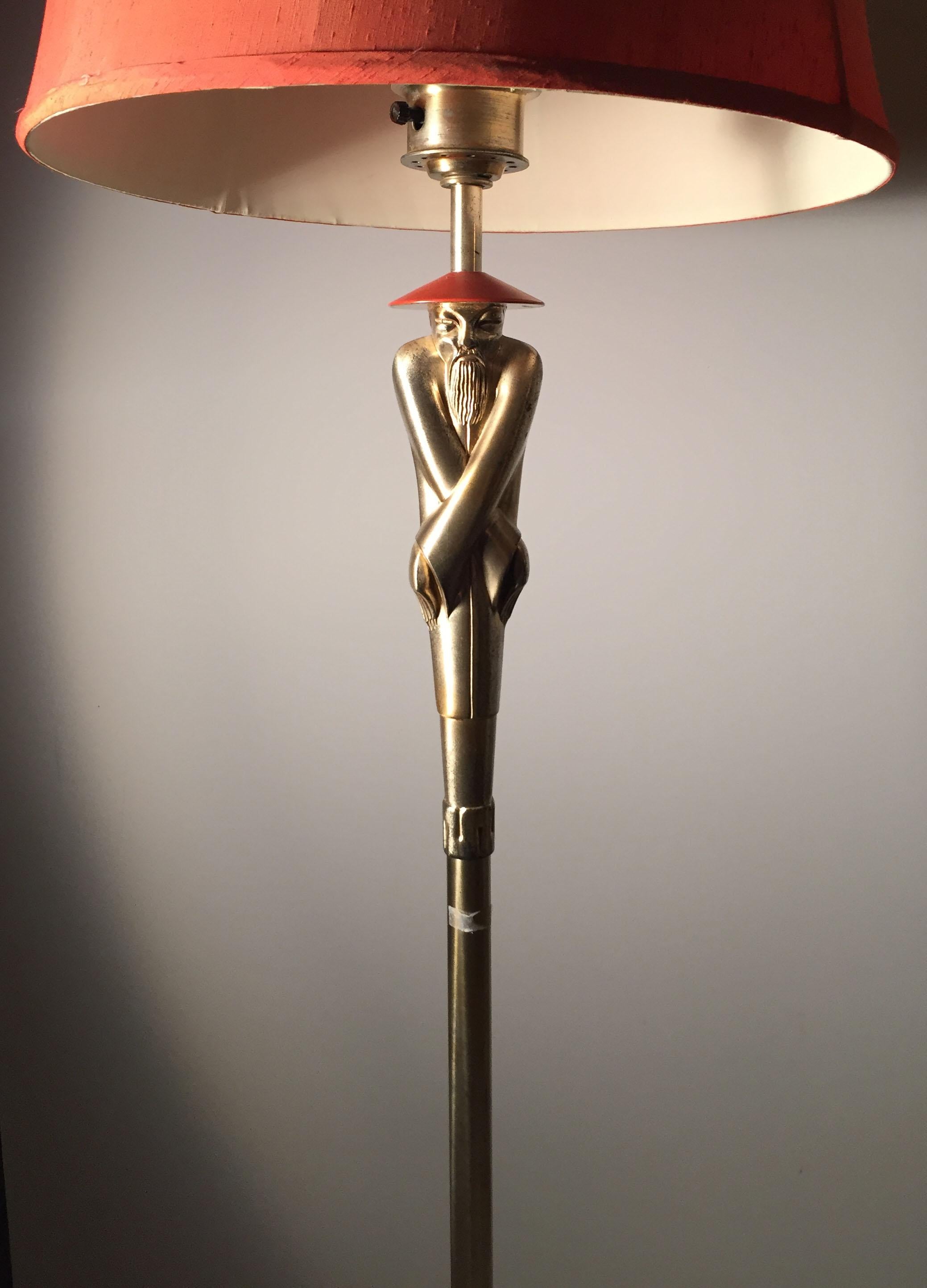 American Pair of Vintage Art Deco Viktor Schreckengost Chinoiserie Floor Lamps For Sale