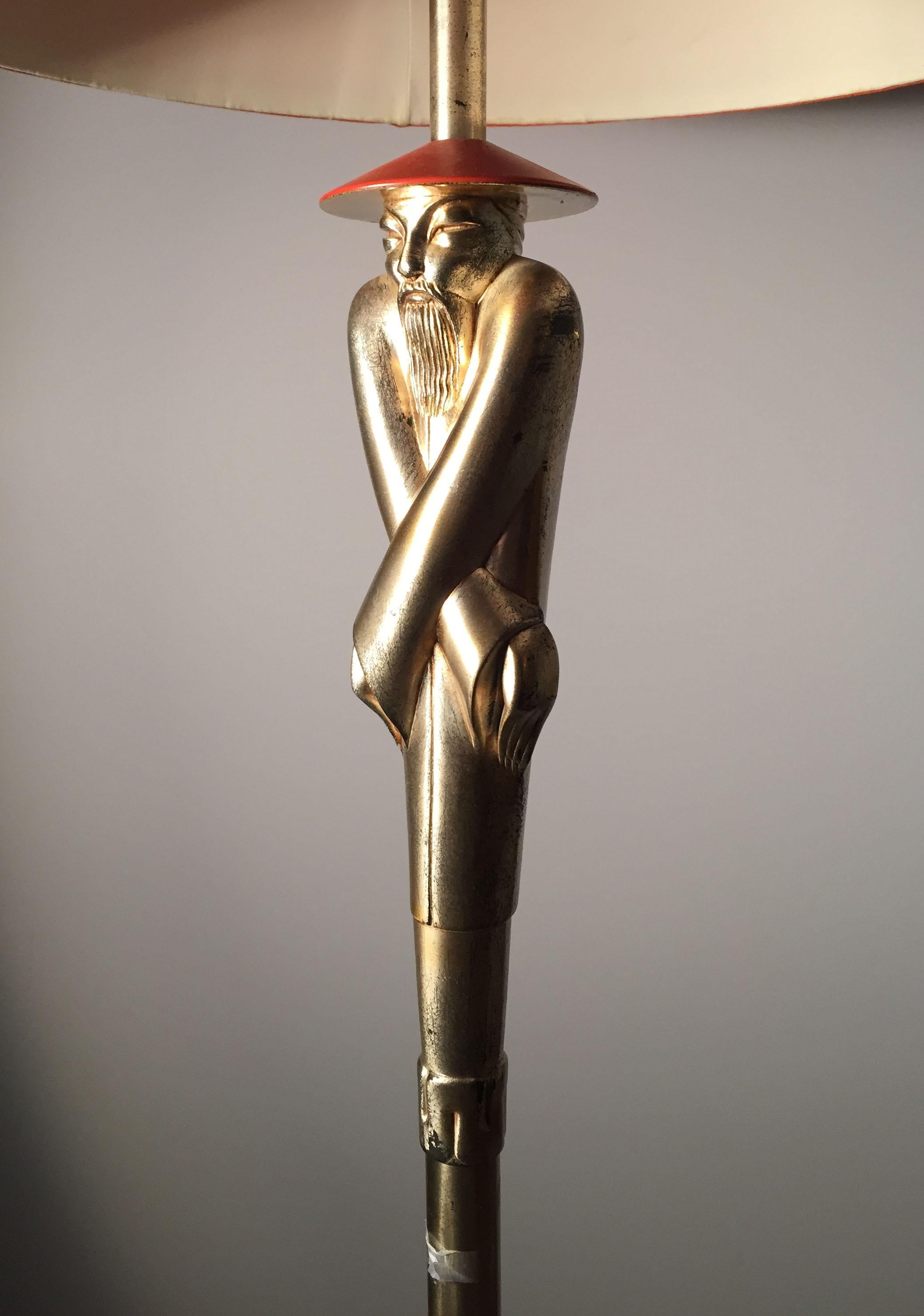 20th Century Pair of Vintage Art Deco Viktor Schreckengost Chinoiserie Floor Lamps For Sale